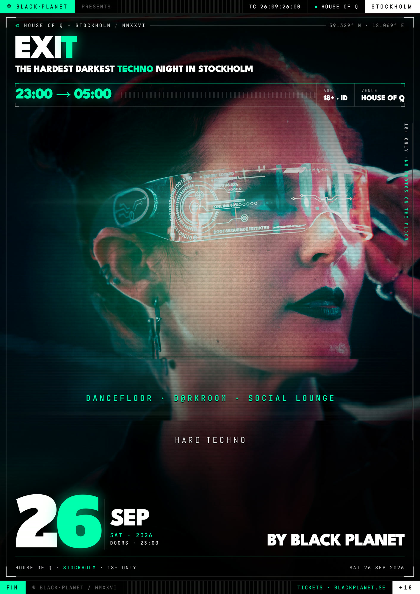 Exit - Hard Techno + Darkroom event poster