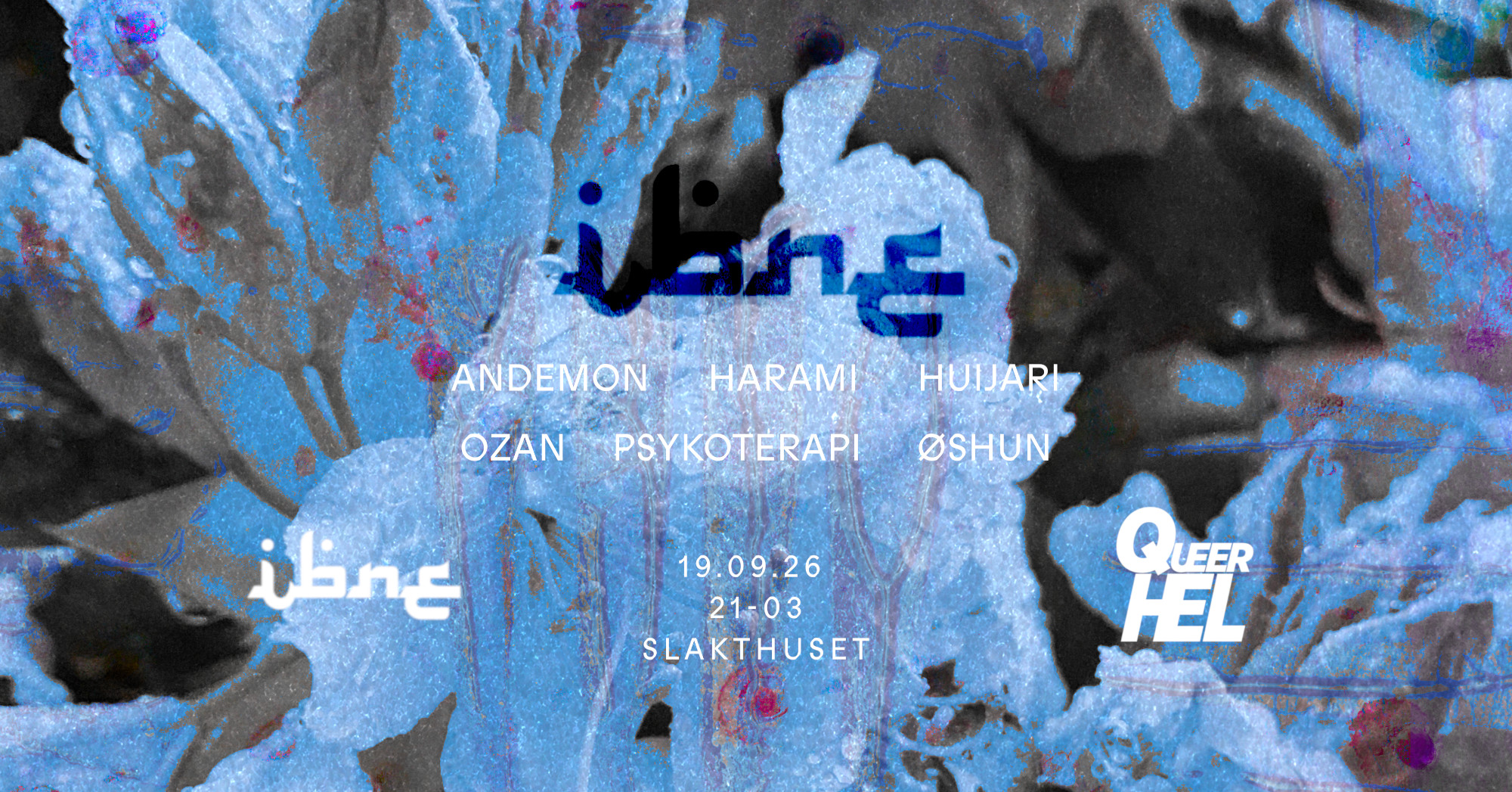 IBNE x QUEERHEL event poster