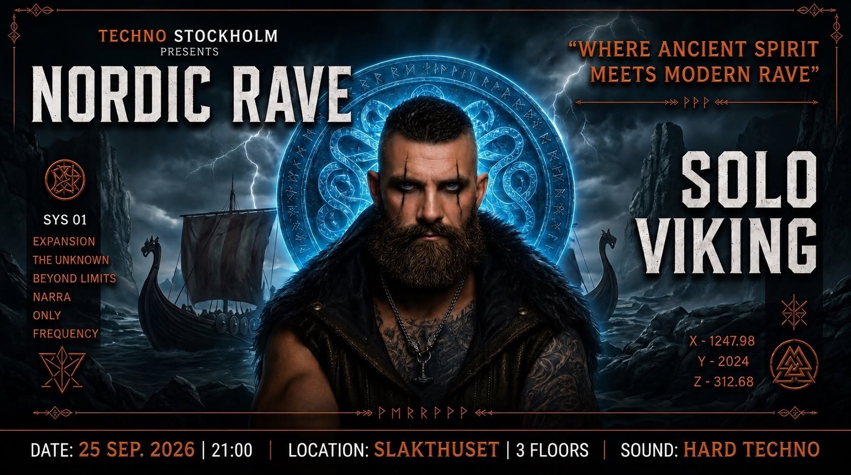 NORDIC RAVE - TECHNO STOCKHOLM event poster