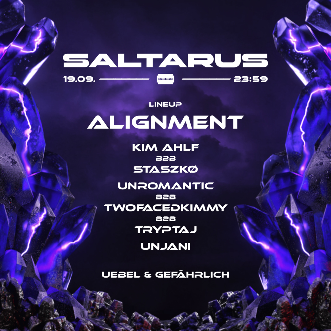 SALTARUS with Alignment & KIM AHLF event poster