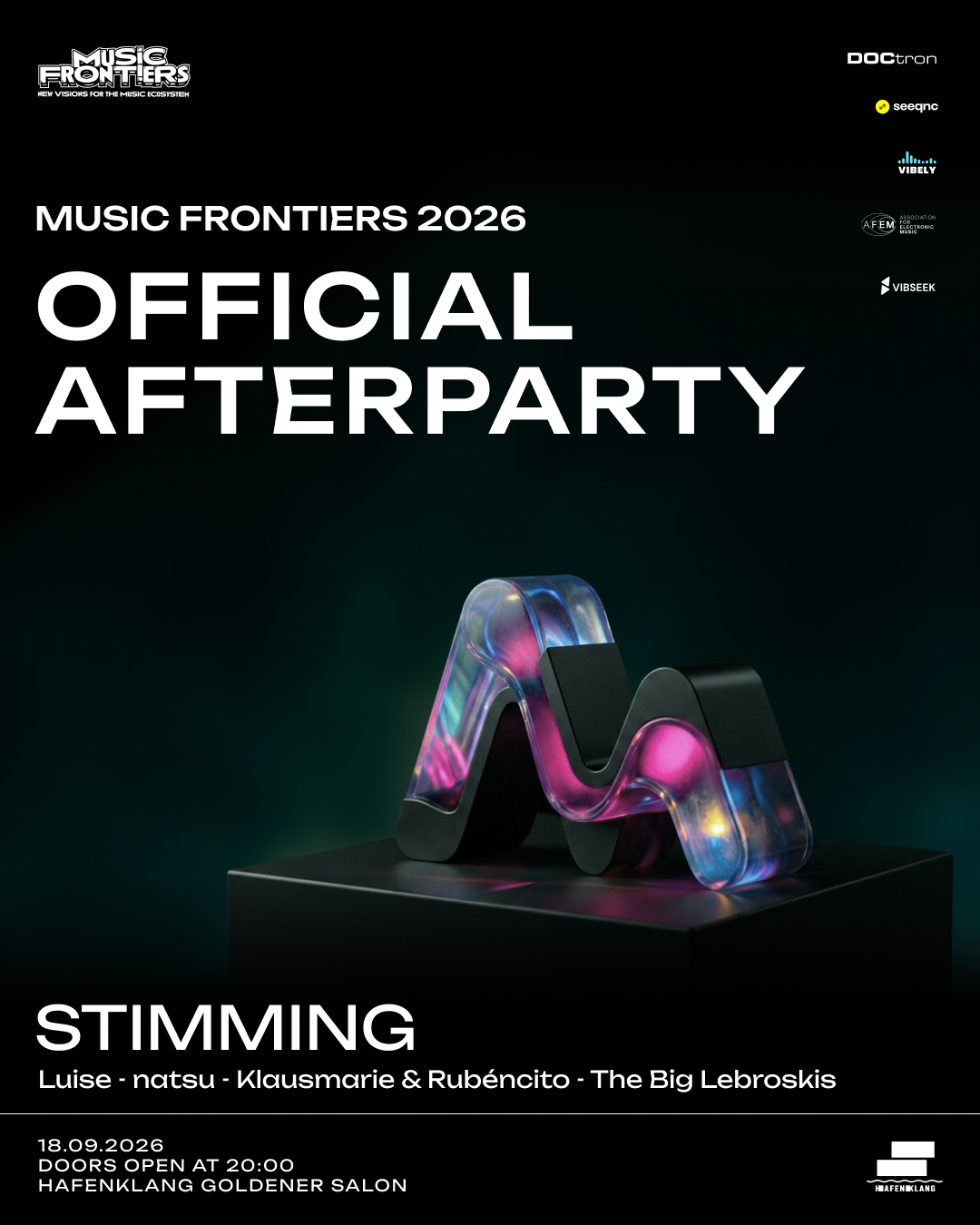 MUSIC FRONTIERS 2026 Official Afterparty event poster