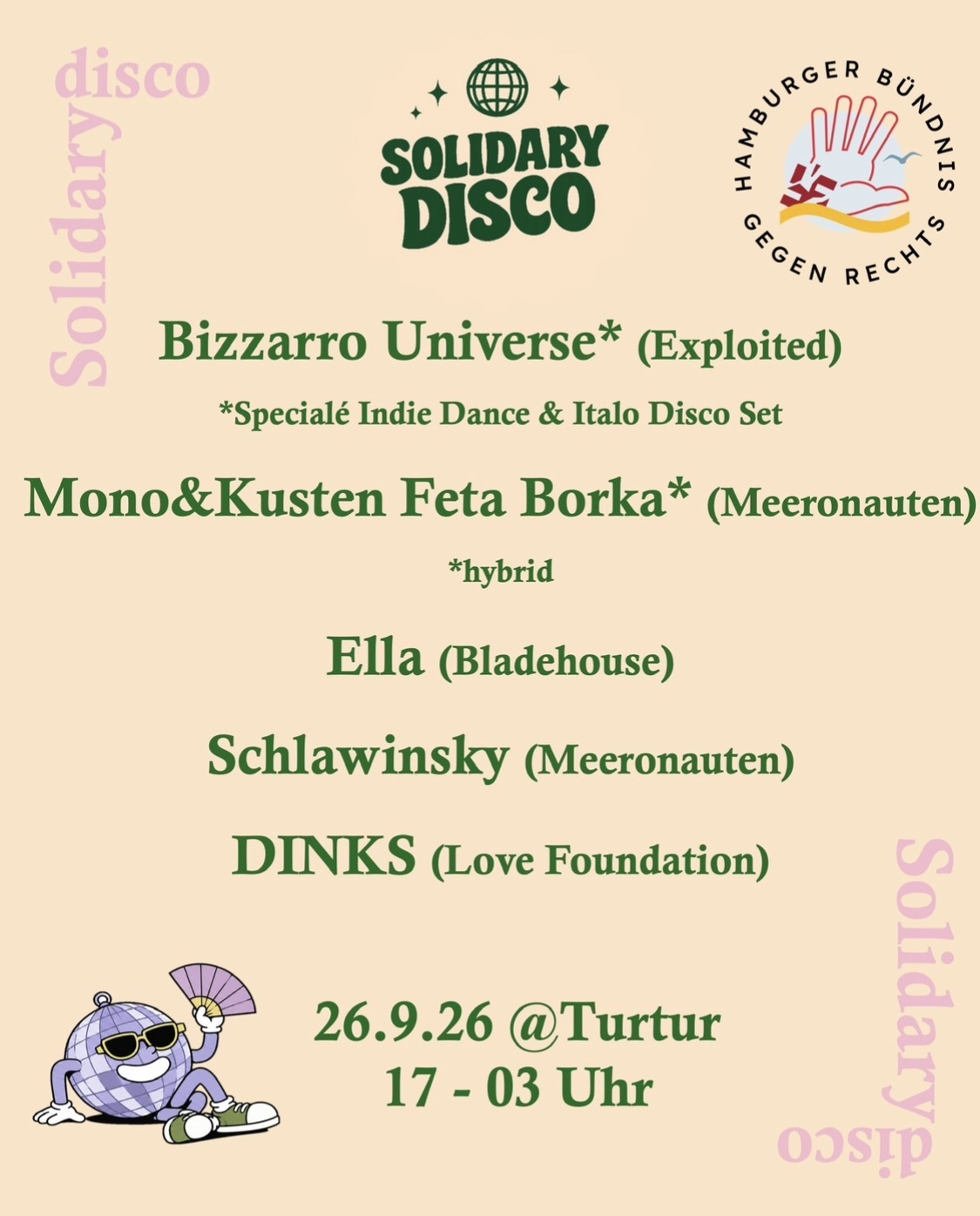 Solidary Disco event poster