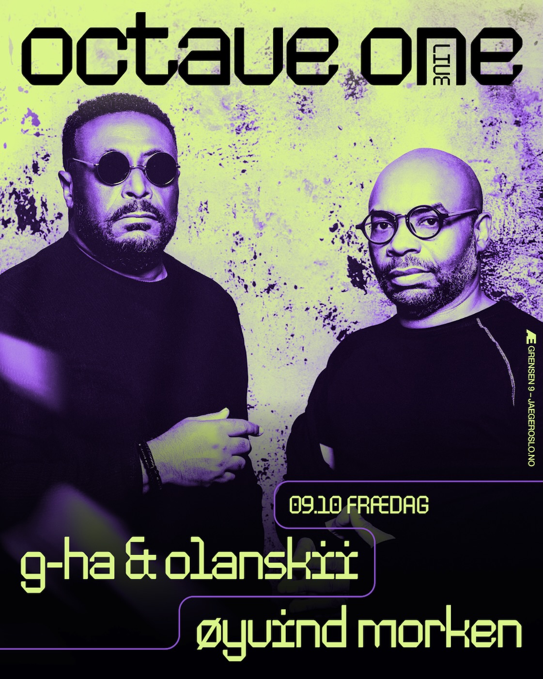 Frædag: Octave One (live) + G-HA & Olanskii + Øyvind Morken event poster