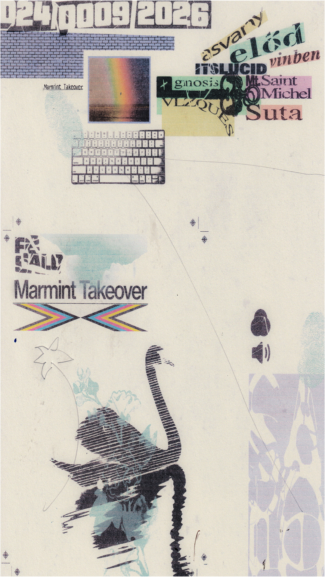 SALO / MARMINT TAKEOVER: asvany ☆ előd ☆ vinben ☆ ItsLucid ☆ Mt. Saint Michel ☆ Gnosis ☆ SUTA event poster
