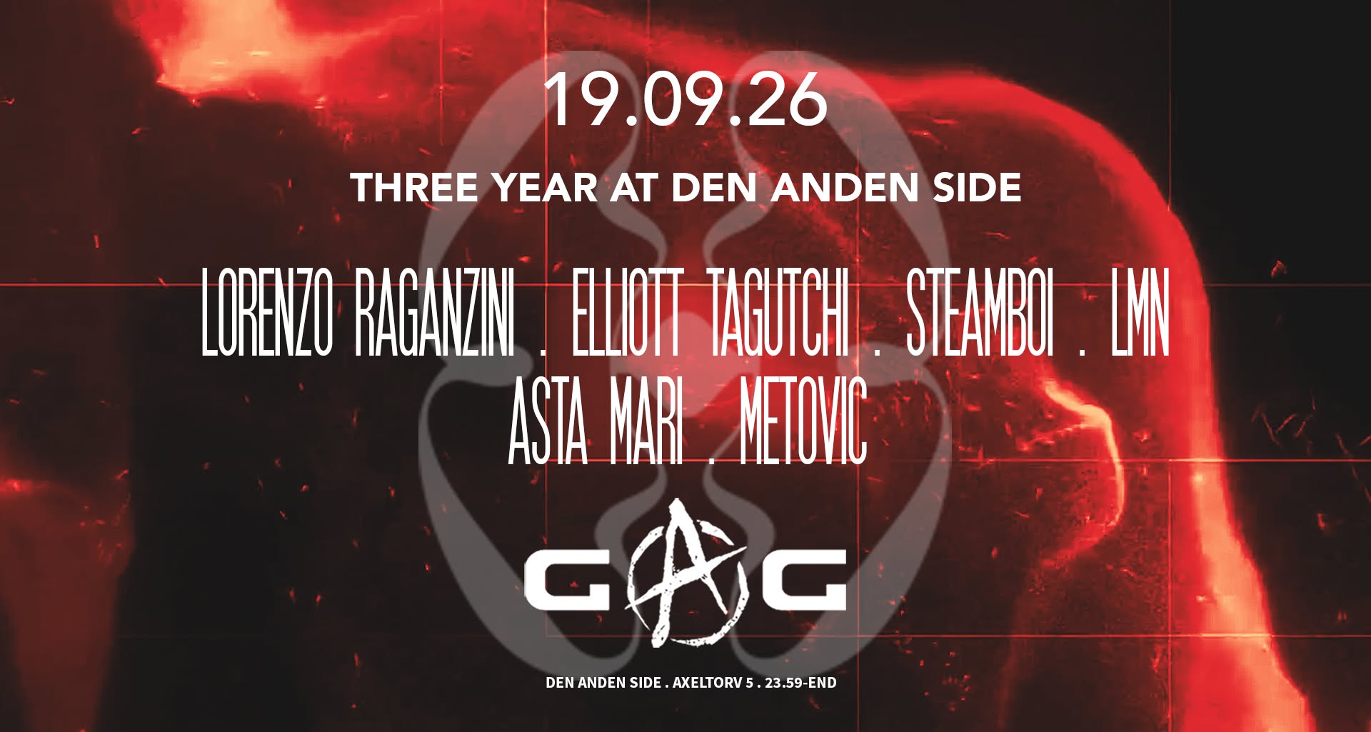 GAGxDAS: THREE YEARS event poster