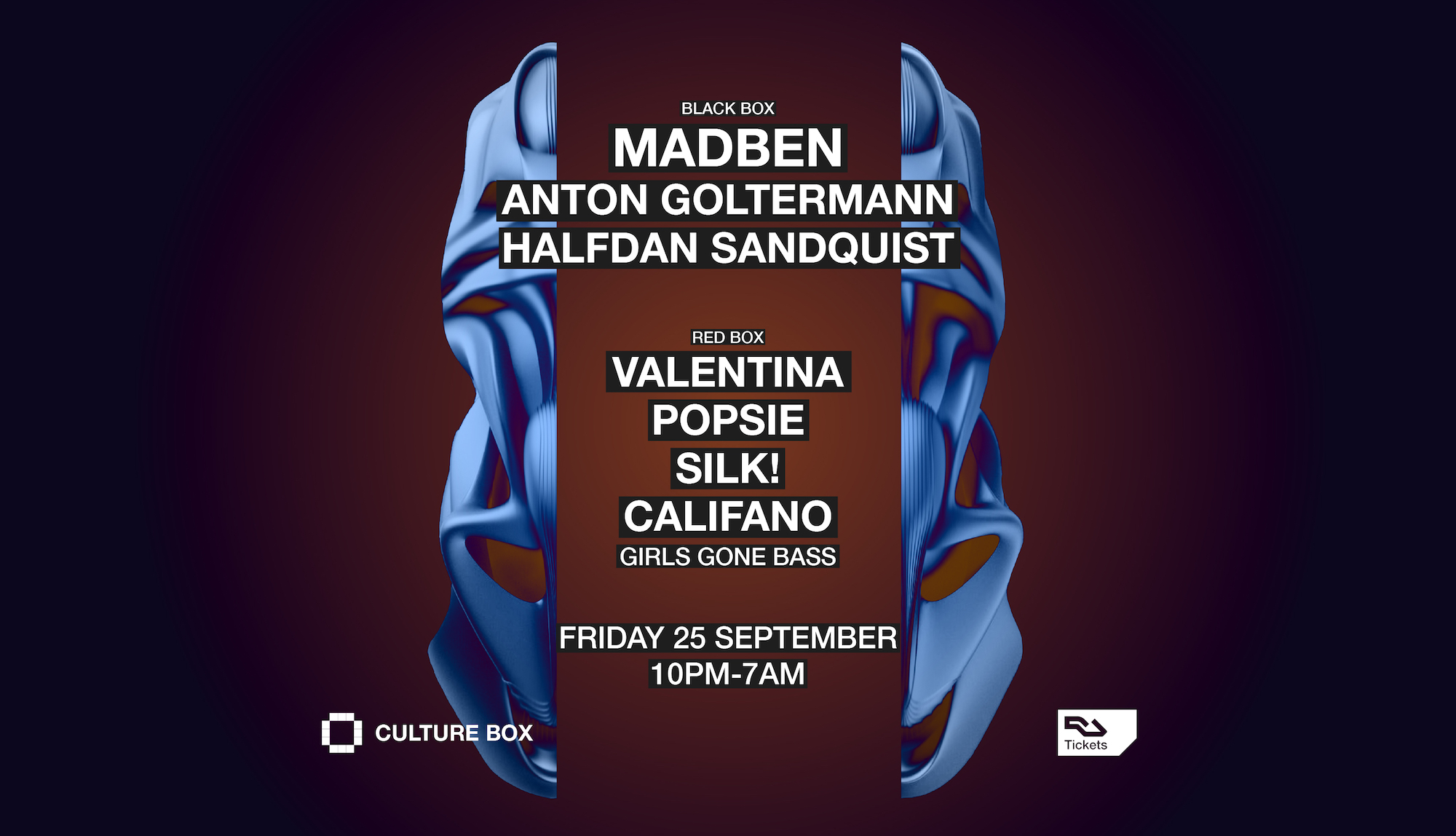 Madben / Anton Goltermann / Halfdan Sandquist / Girls Gone Bass: Valentina / Popsie / SILK! / C event poster