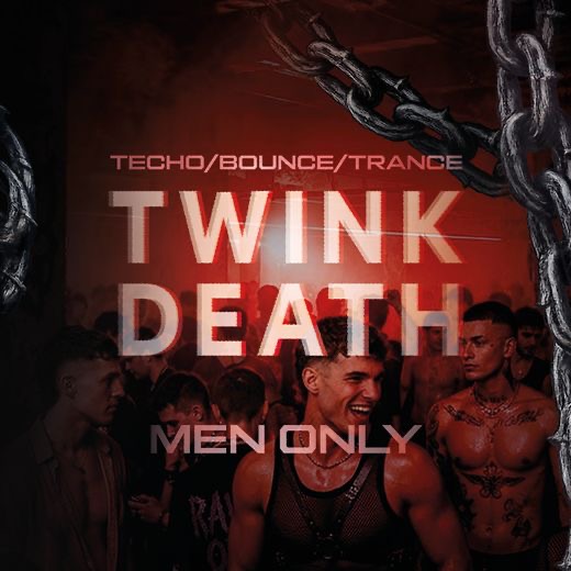 Twink Death 002 with Frank Leder, Unromantic, D.GTLE, Mukkste event poster