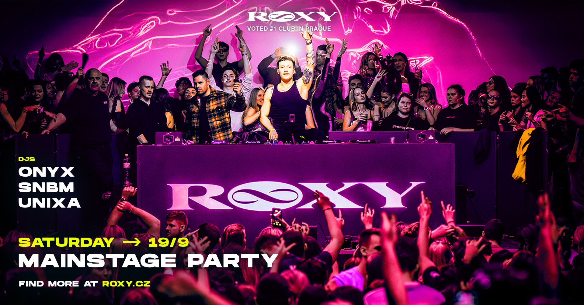 MAINSTAGE PARTY ∞ ROXY Prague event poster