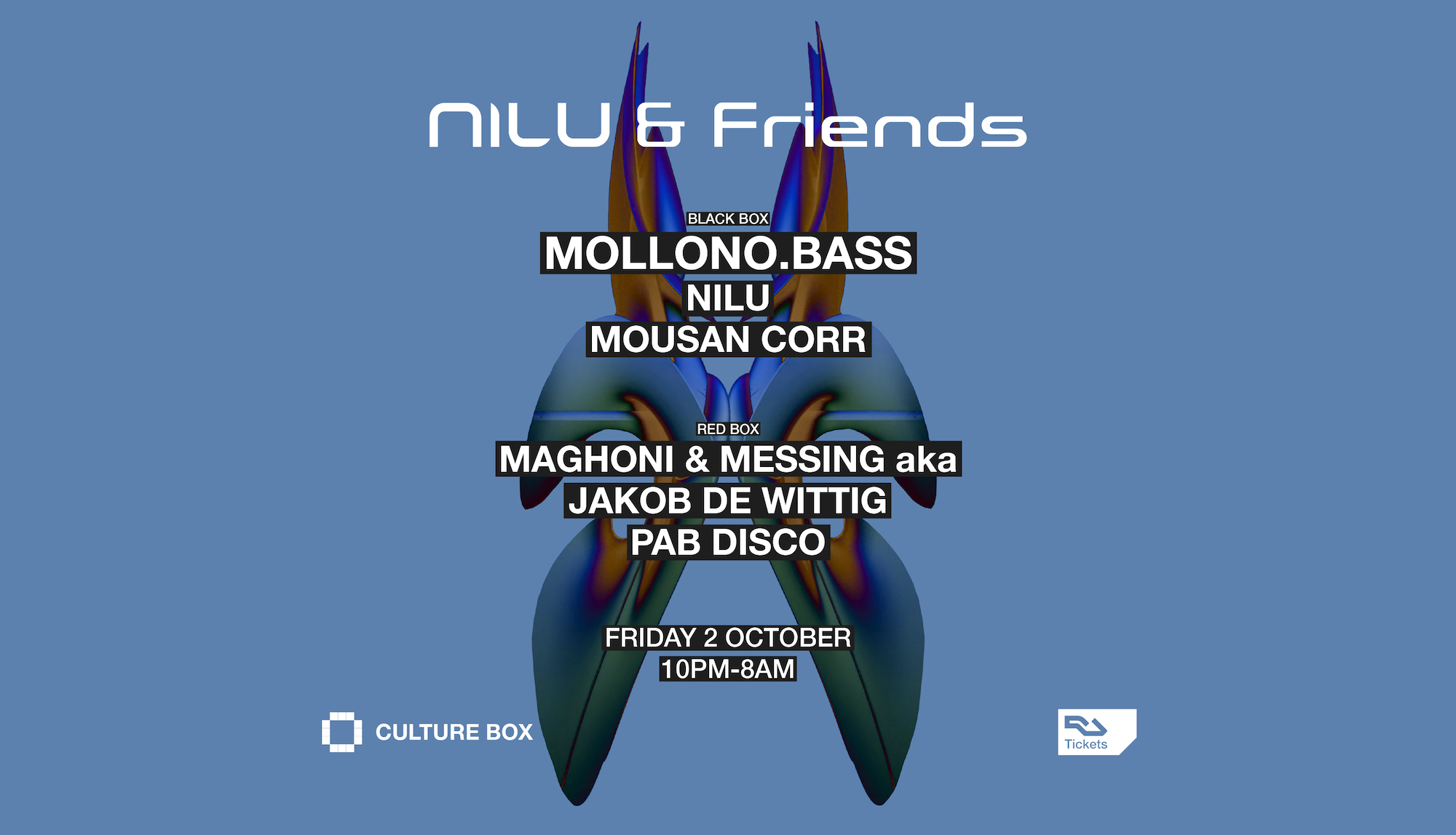 NILU & Friends: Mollono.Bass / NILU / Mousan Corr / Maghoni & Messing event poster