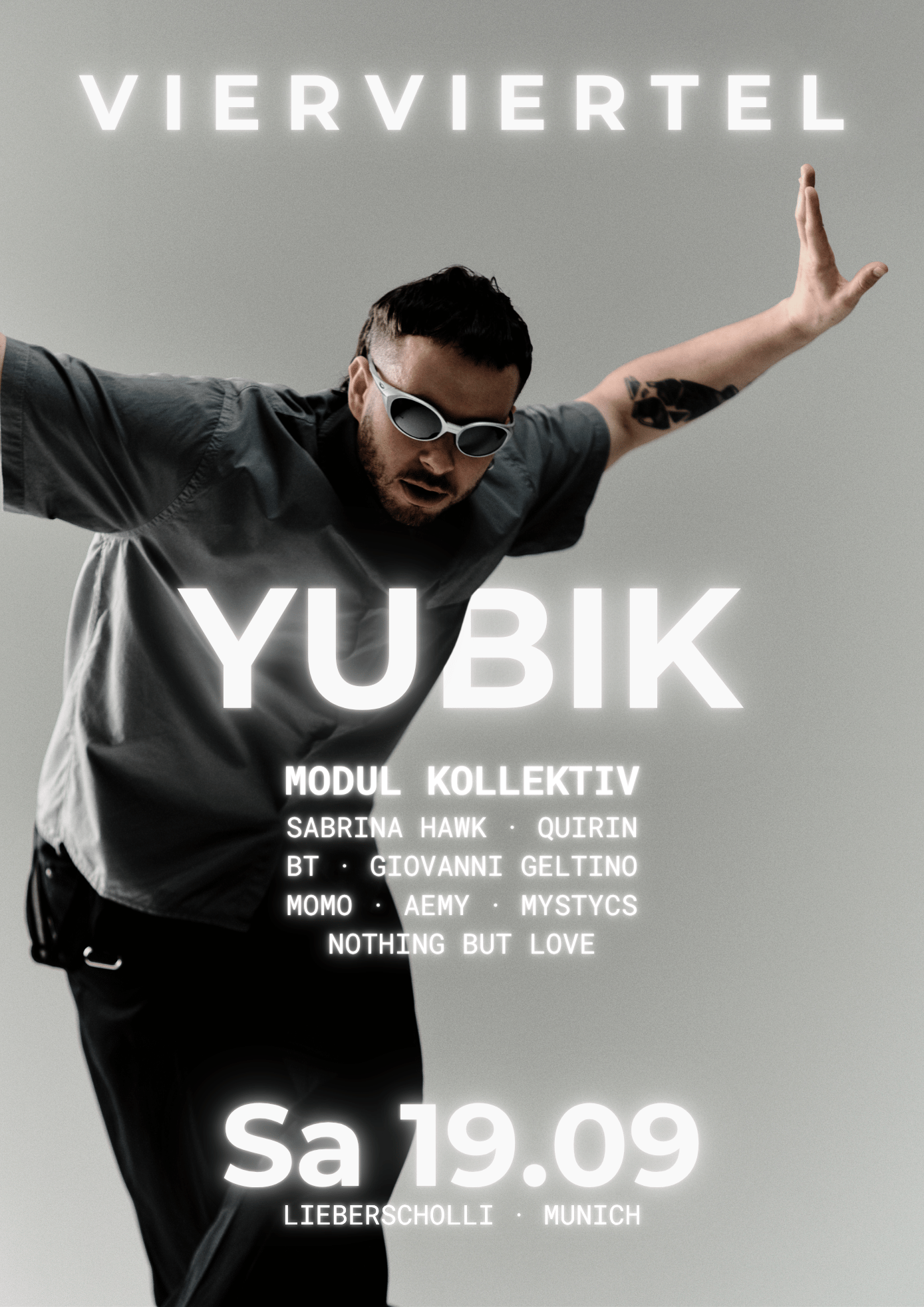VIERVIERTEL presents: ¥UB1K, Modul Kollektiv, Sabrina Hawk, QUIRIN and many more event poster