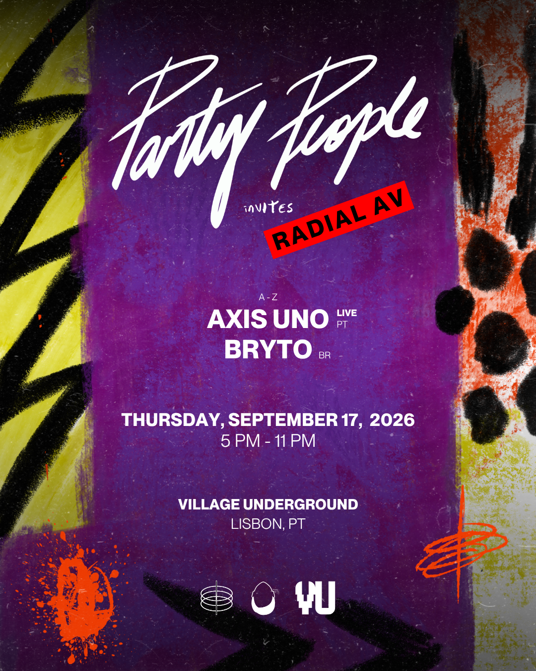 PARTY PEOPLE x RADIAL AV • September 17, 2026 event poster