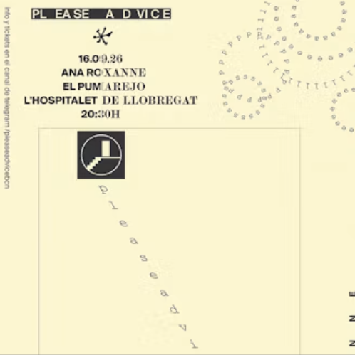 Please Advice: Ana Roxanne event poster
