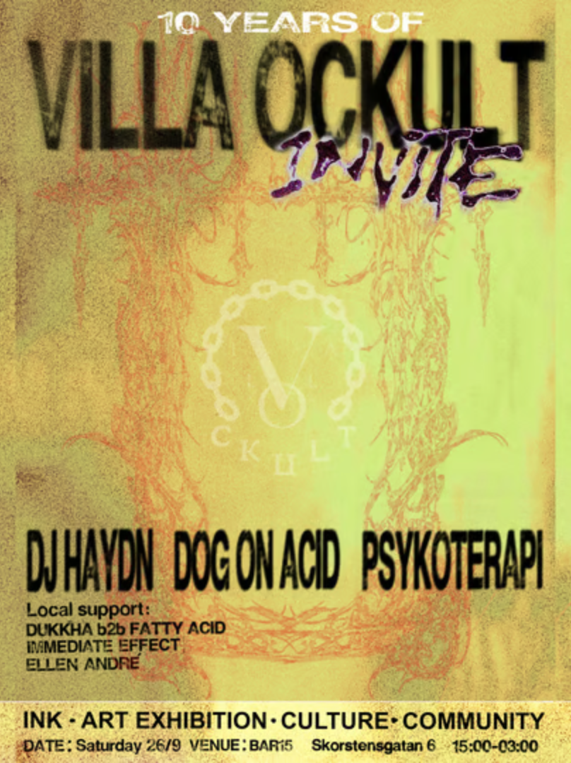 Villa Ockult Turns Ten event poster