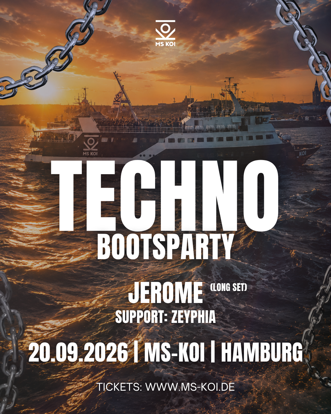 Techno Bootsparty by Jerome event poster