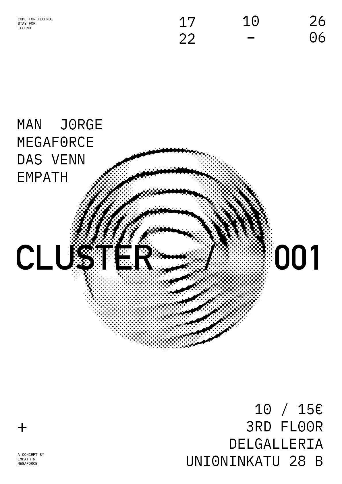 CLUSTER 001 event poster