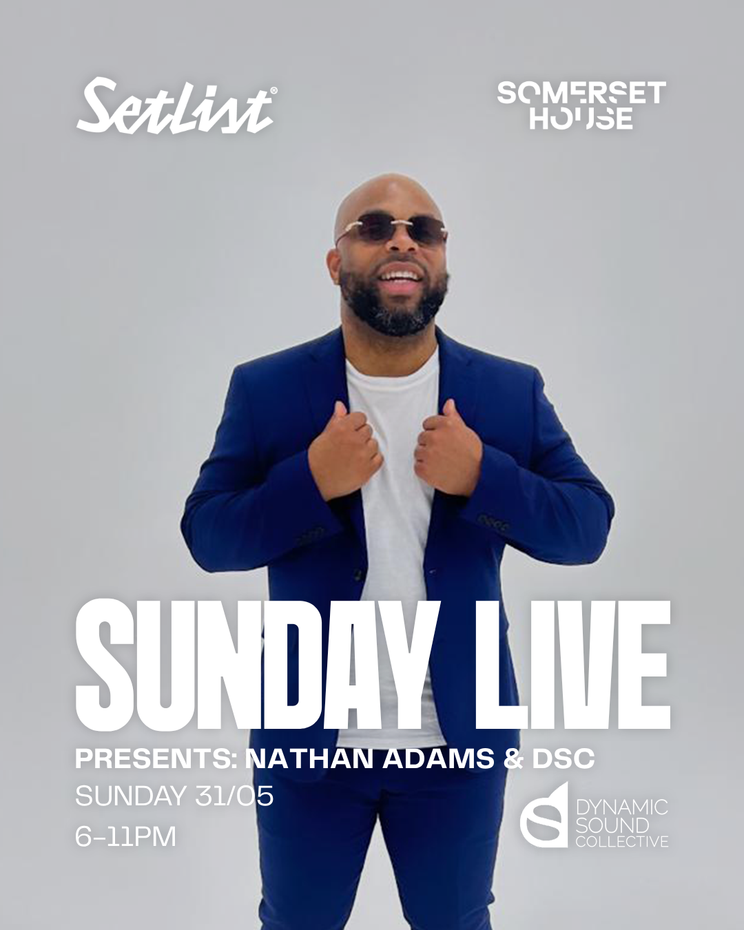 Sunday Live presents: Nathan Adams & DSC event poster