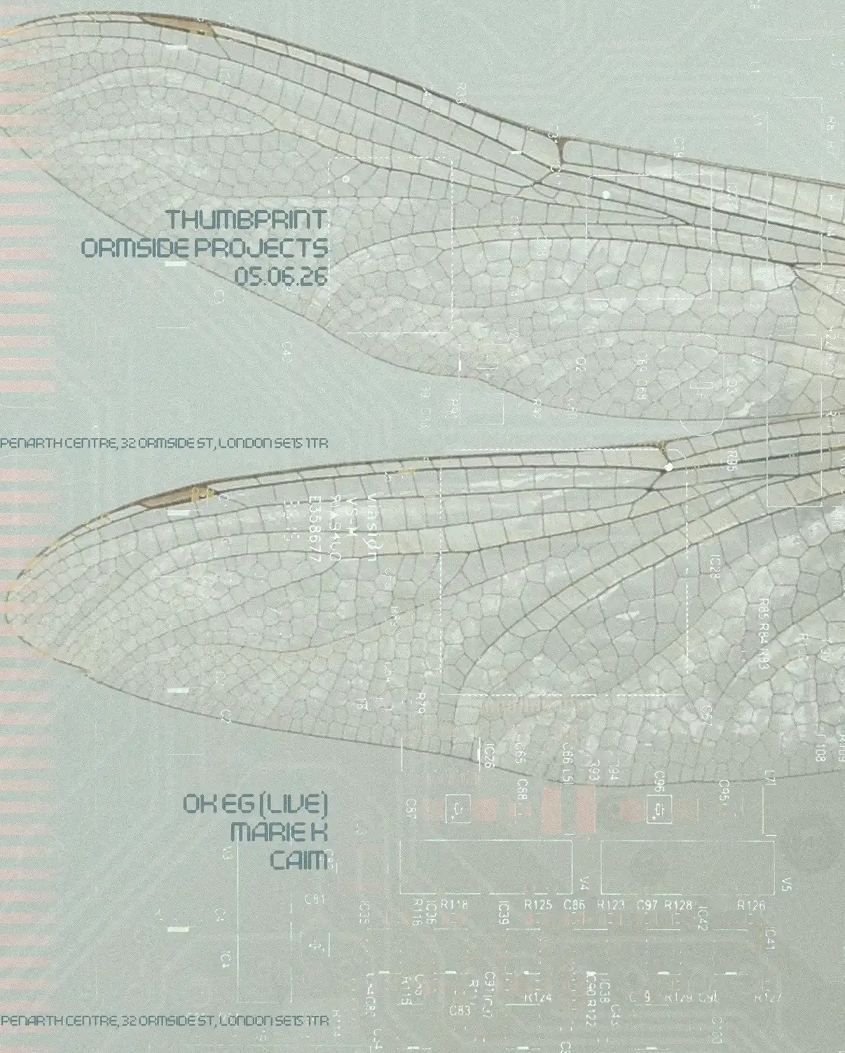 thumbprint ❂ OK EG (Live), Marie K, Caim event poster
