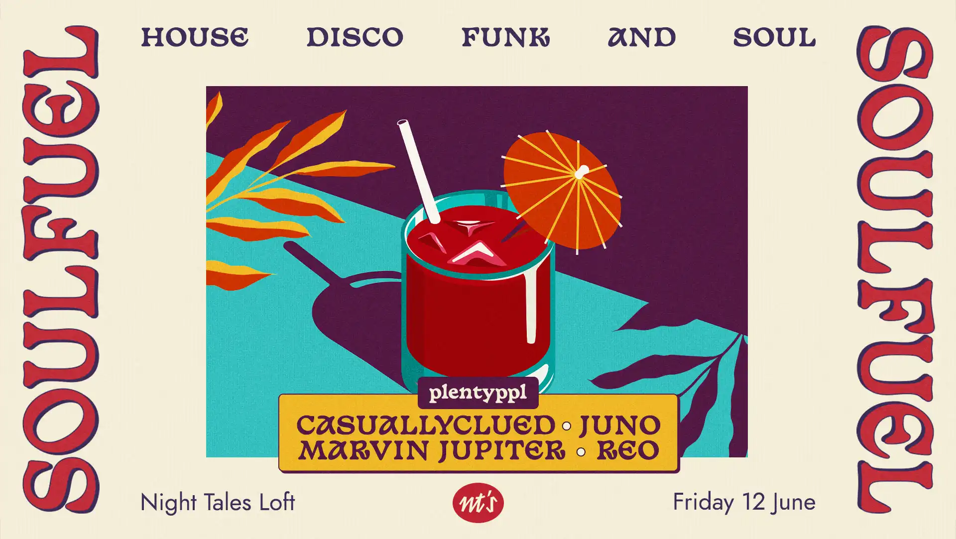 SOULFUEL: House, Disco, Funk & Soul event poster