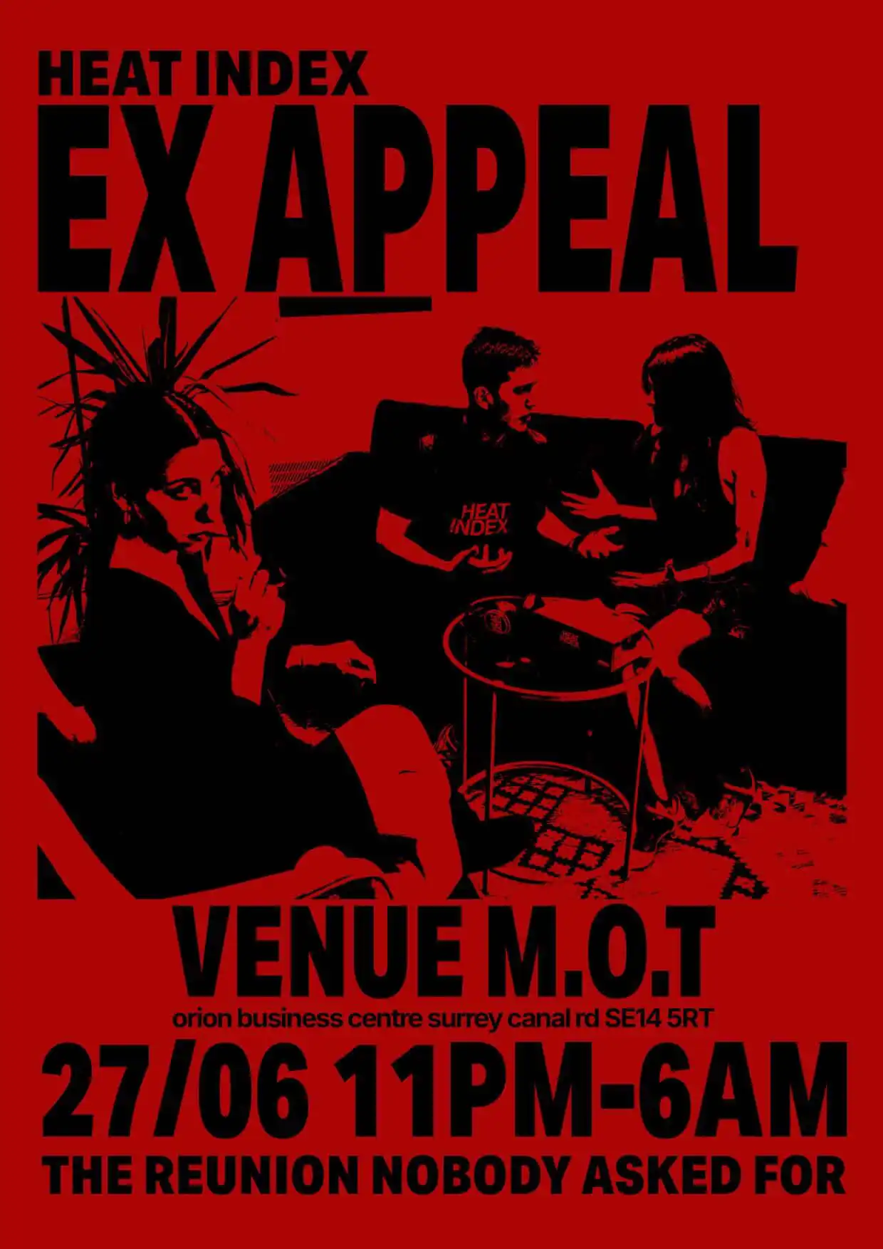 EX APPEAL - SEXY TECHNO - HEAT INDEX event poster