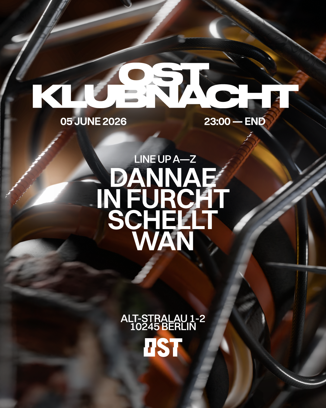 OST Klubnacht w. In Furcht, Dannae, SCHELLT, Wan event poster