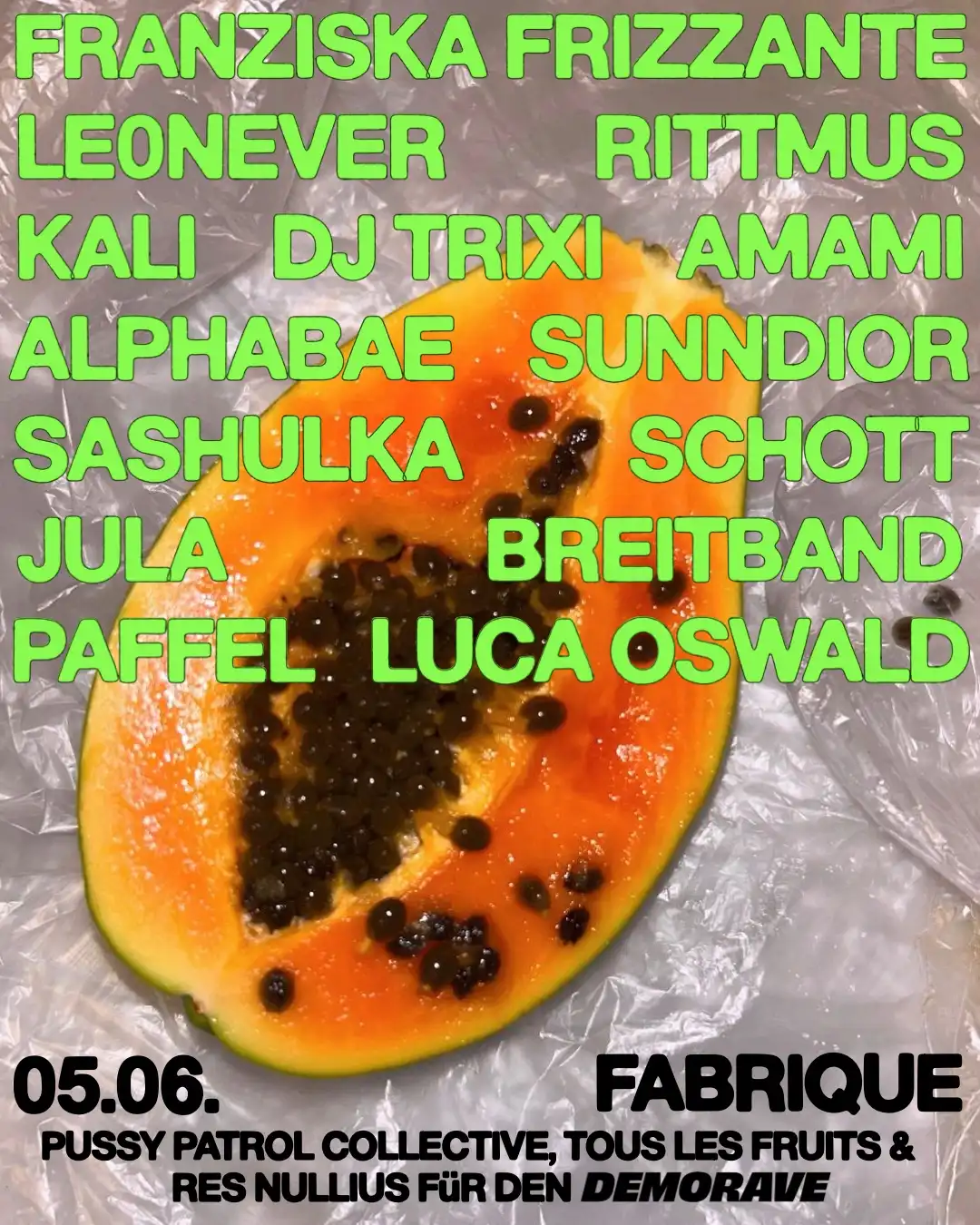 Demorave Soliparty event poster