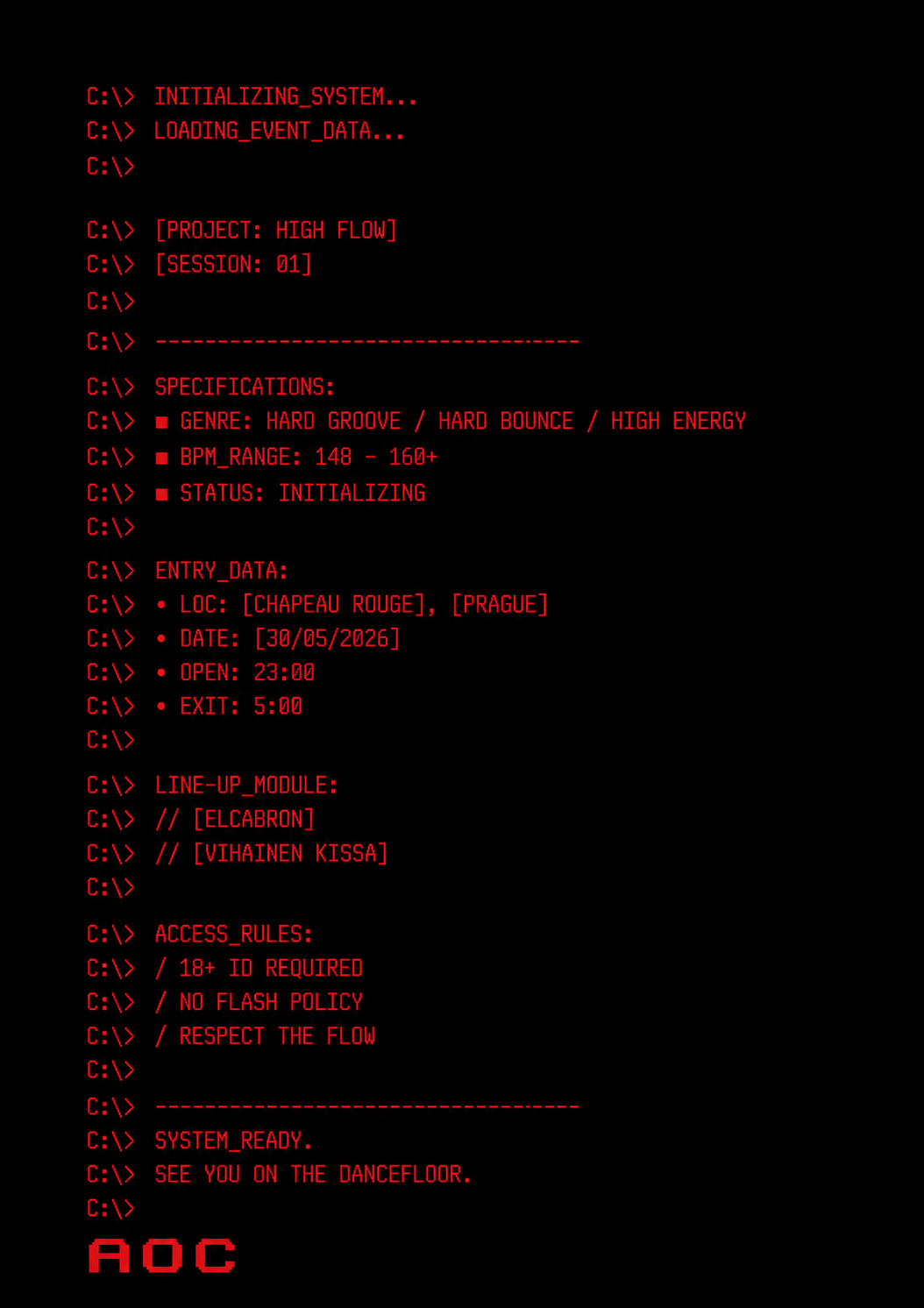 [PROJECT: HIGH FLOW] [SESSION: 01] event poster