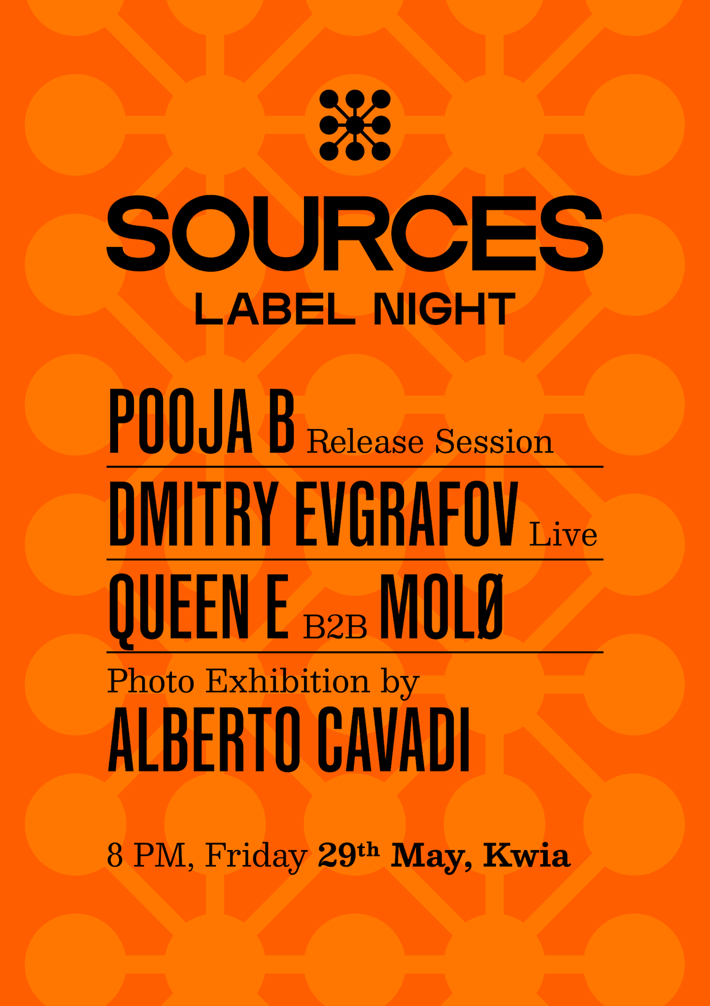 Sources Label Night event poster