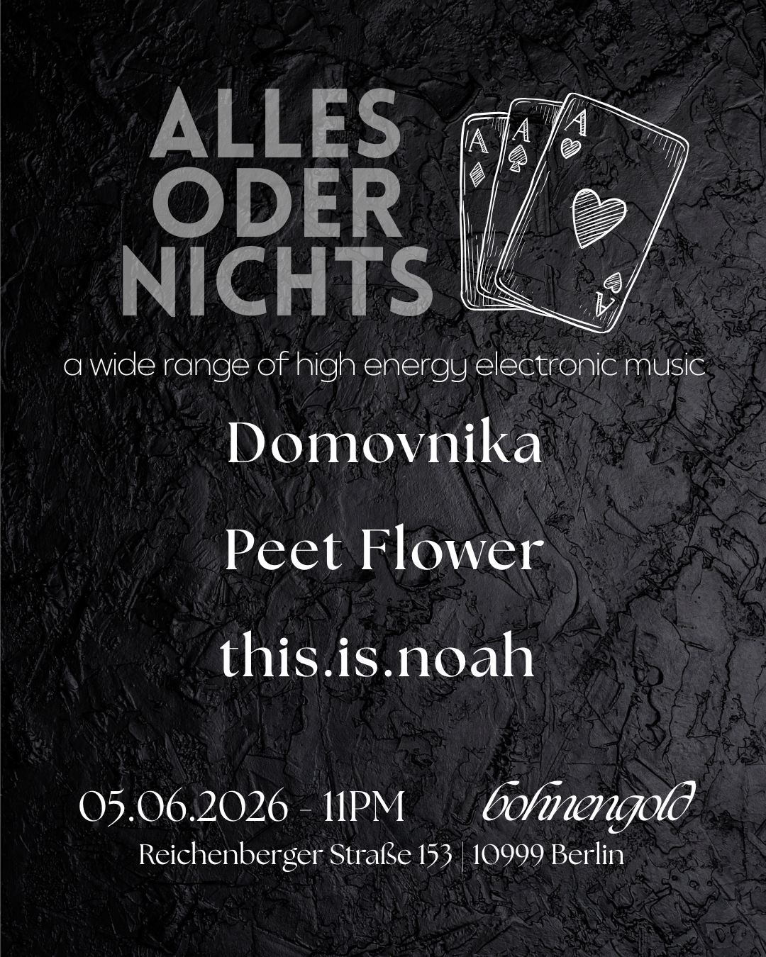 ALLES ODER NICHTS / House, Tech House, Indiedance event poster