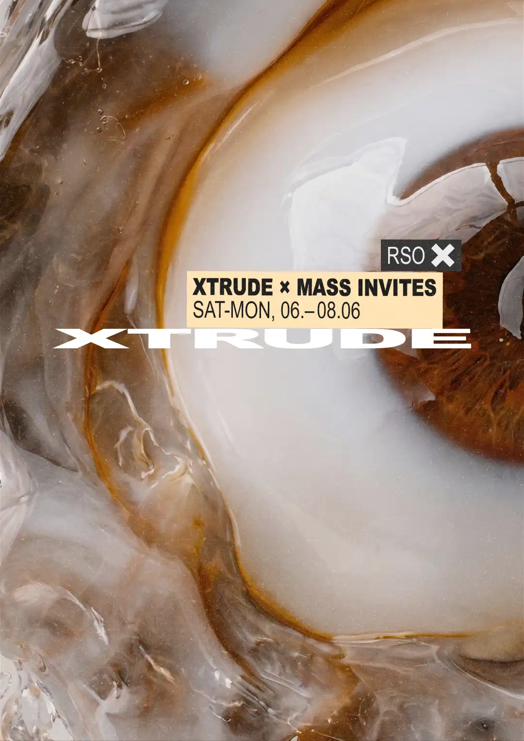 XTRUDE x MASS INVITES w/ Psyk, Setaoc Mass, ASEC live, Laure Croft, Jensen Interceptor event poster