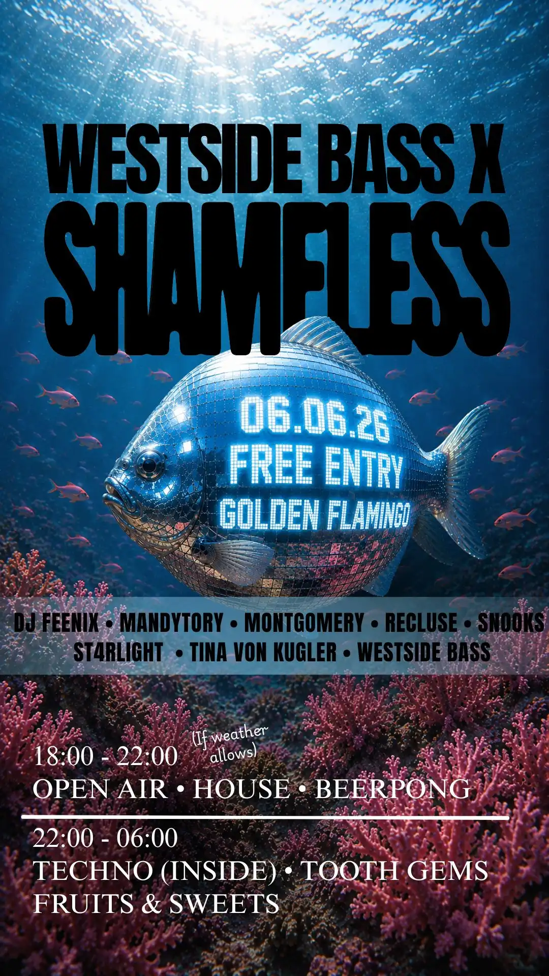 SHAMELESS x WESTSIDE BASS - FREE ENTRY event poster