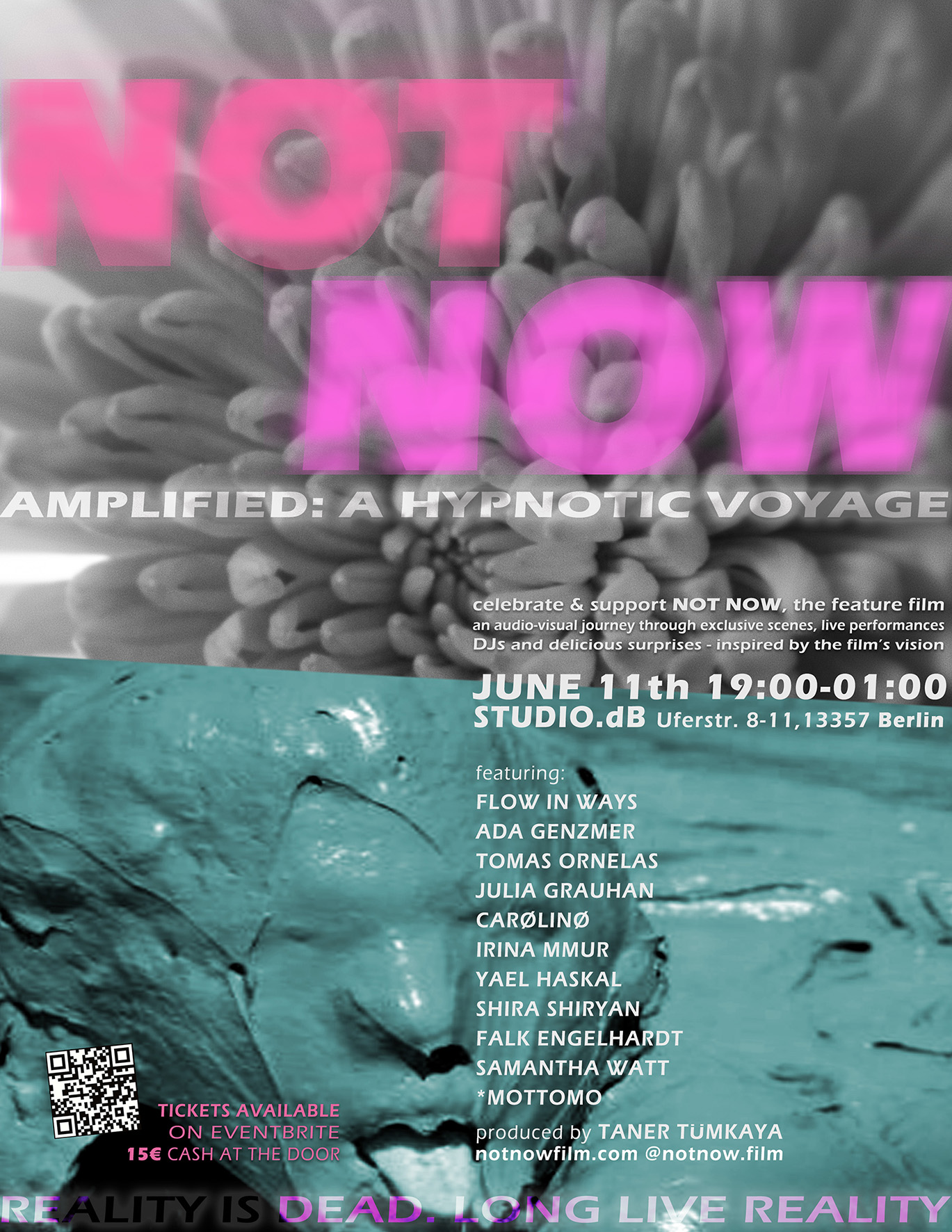 NOT NOW AMPLIFIED event poster