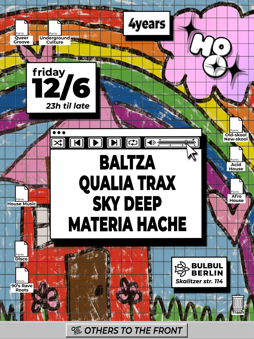 4 years of House of Others: Baltza, Qualia Trax, Sky Deep, materia hache event poster