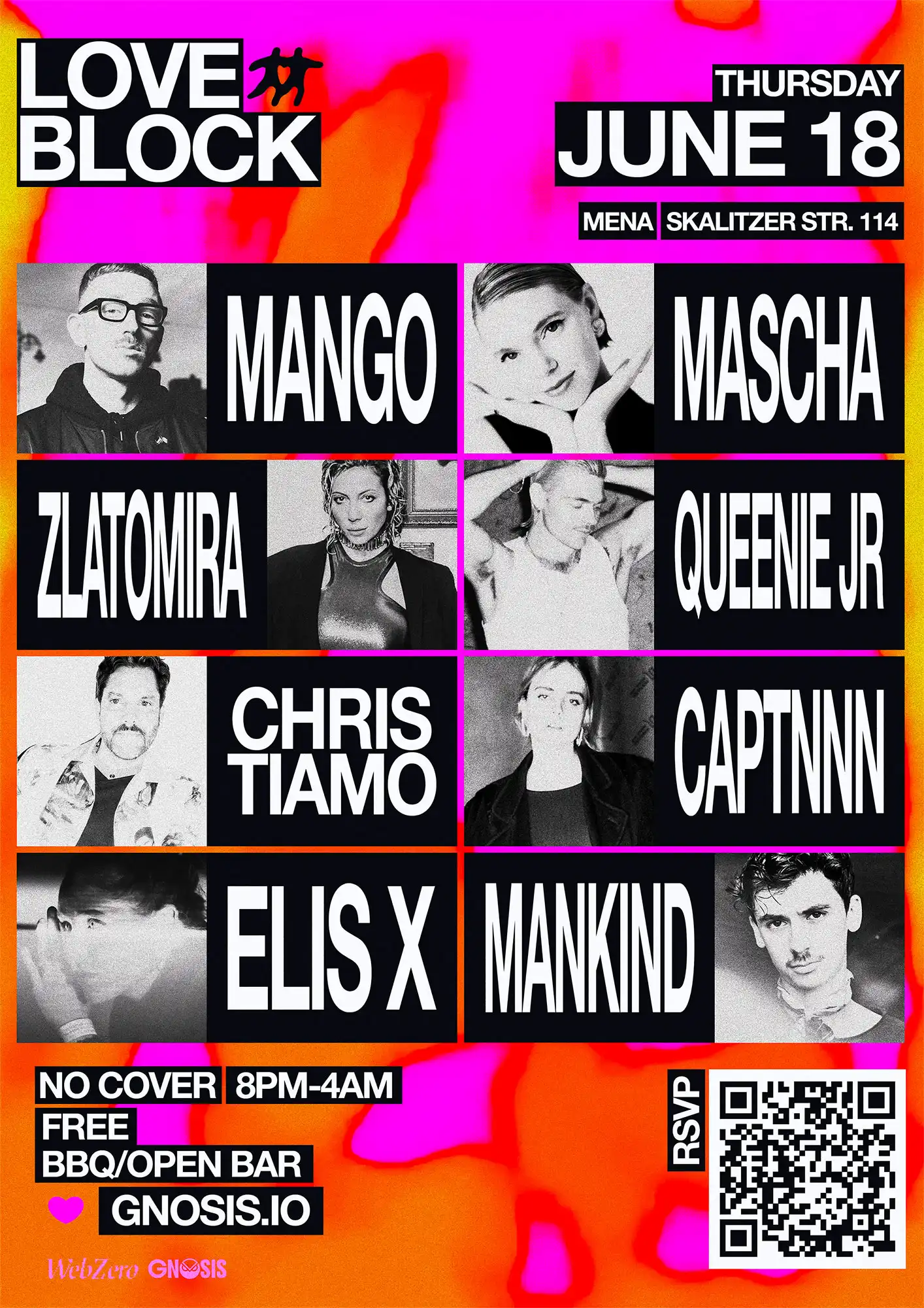 Love Block / Free Entry event poster