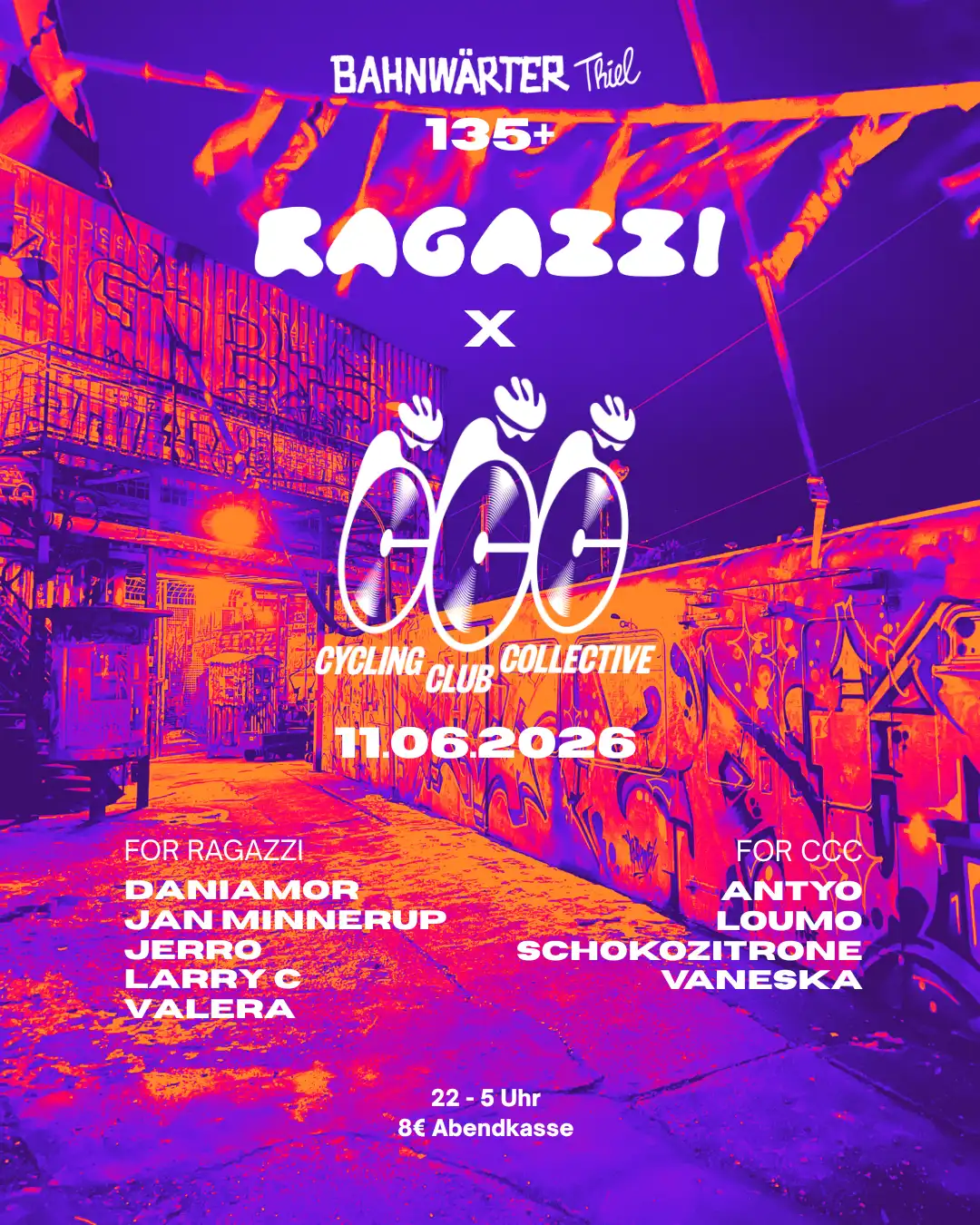 135+ mit Ragazzi & Cycling Club Collective event poster