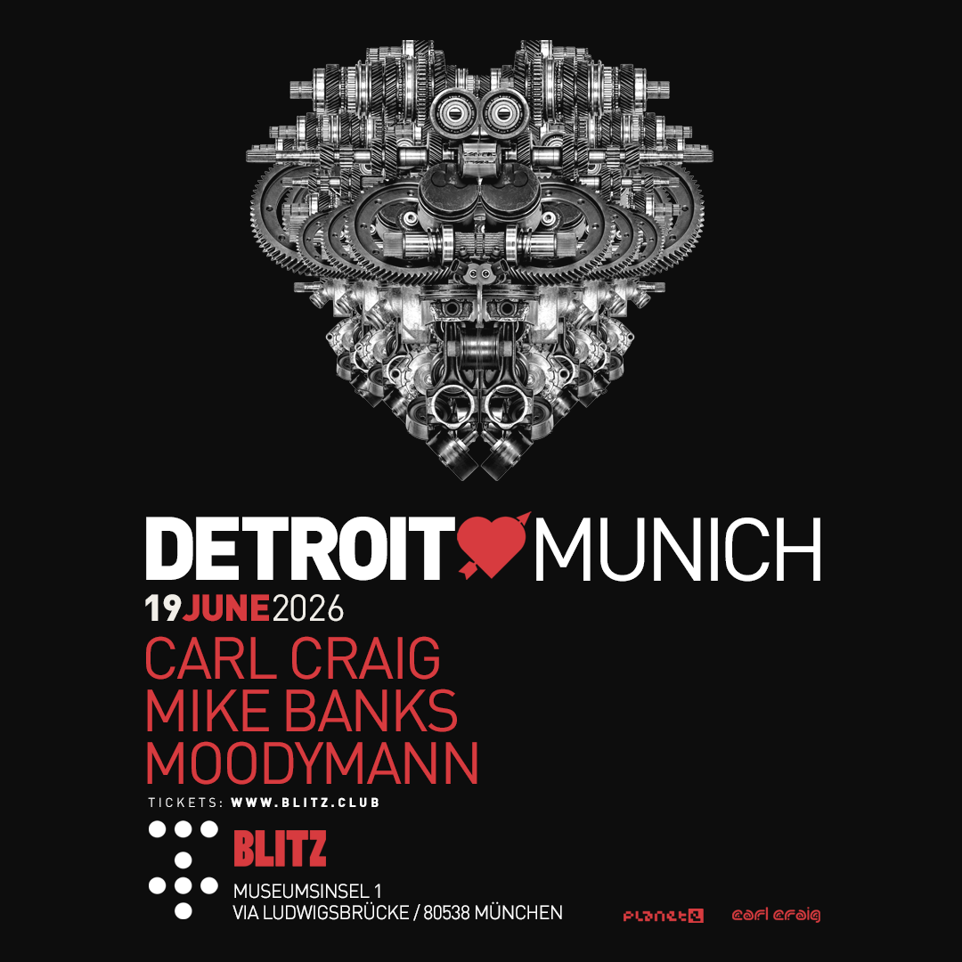DETROIT LOVE with Carl Craig, Julie Fleischer, Mike Banks, Moodymann event poster