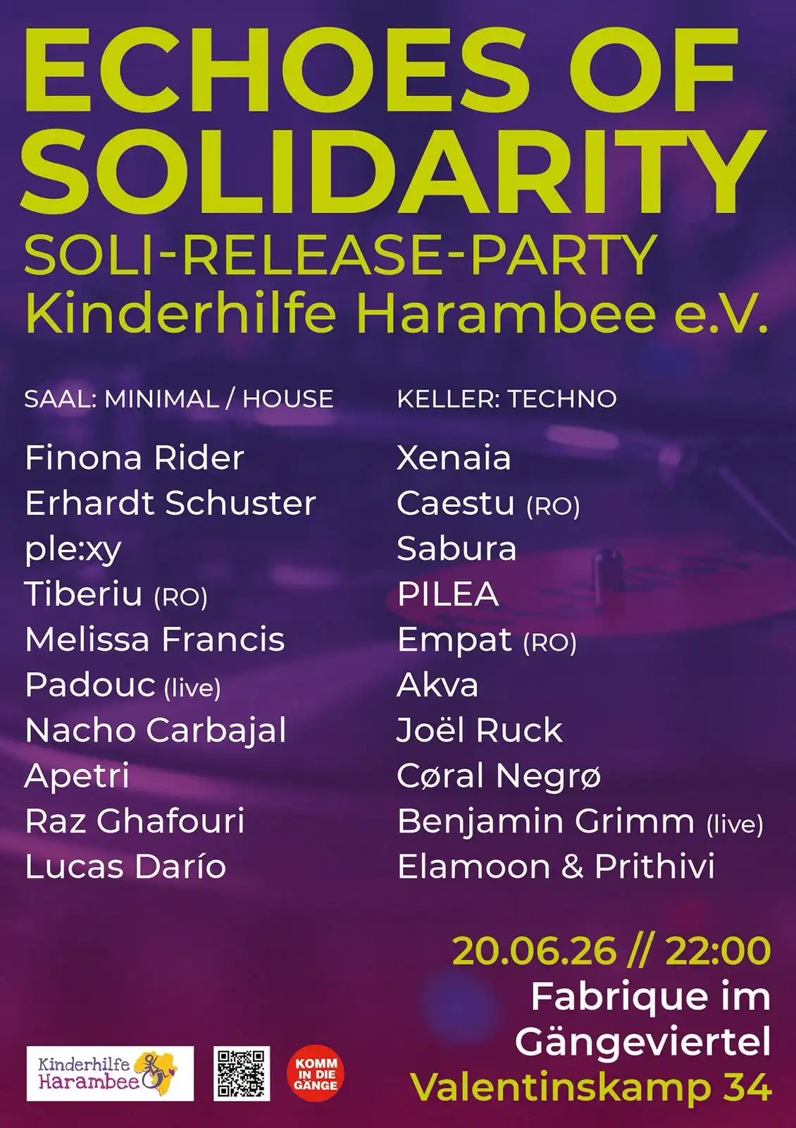 ECHOES OF SOLIDARITY - Music for Kinderhilfe Harambee e.V event poster