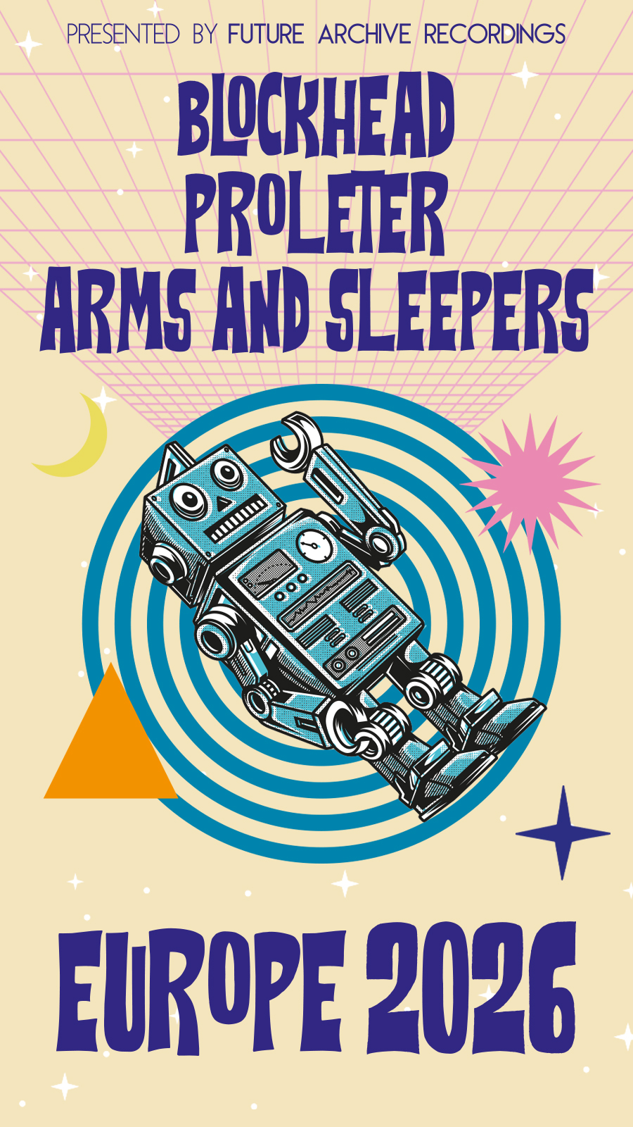 Blockhead, ProleteR, Arms and Sleepers event poster