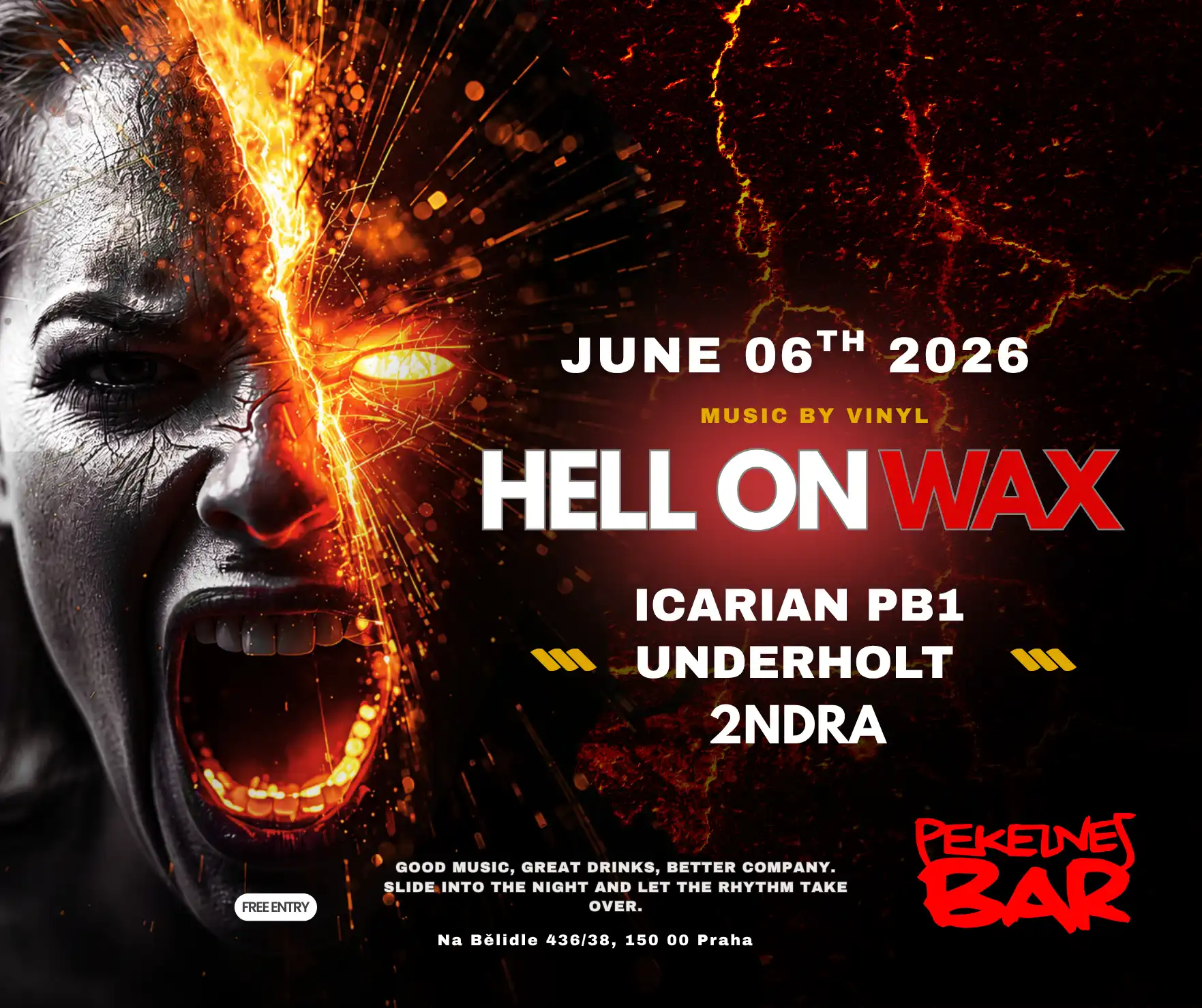 Hell on Wax with 2NDRA, Icarian PB1, Underholt event poster