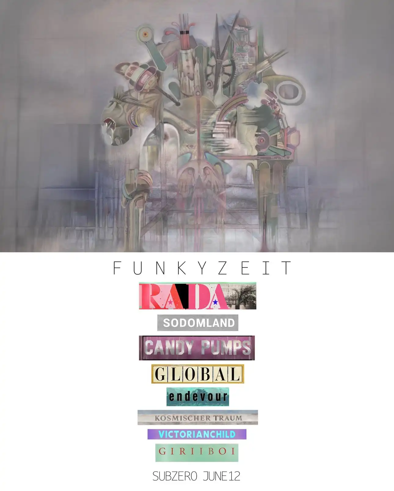 FUNKYZEIT: RADA, Sodomland, CANDY PUMPS event poster