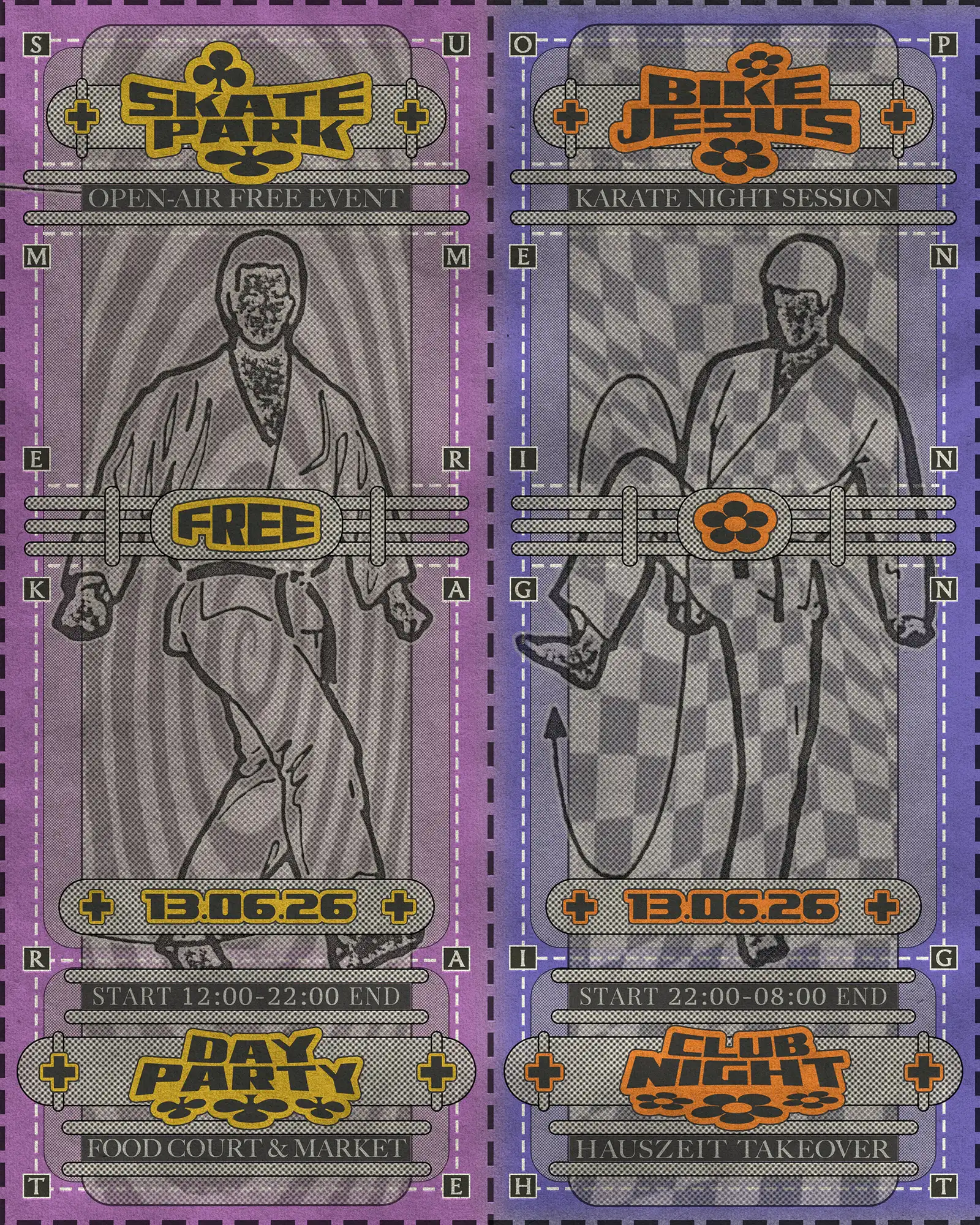 Karate Club [Day&Night]: Skatepark + BikeJesus & Revolution event poster