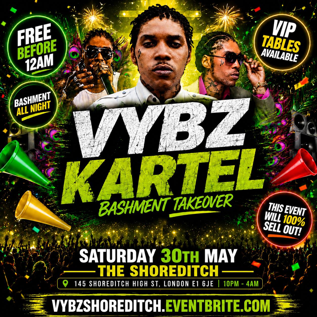 Vybz Kartel - Bashment Takeover - Free Before 12AM event poster