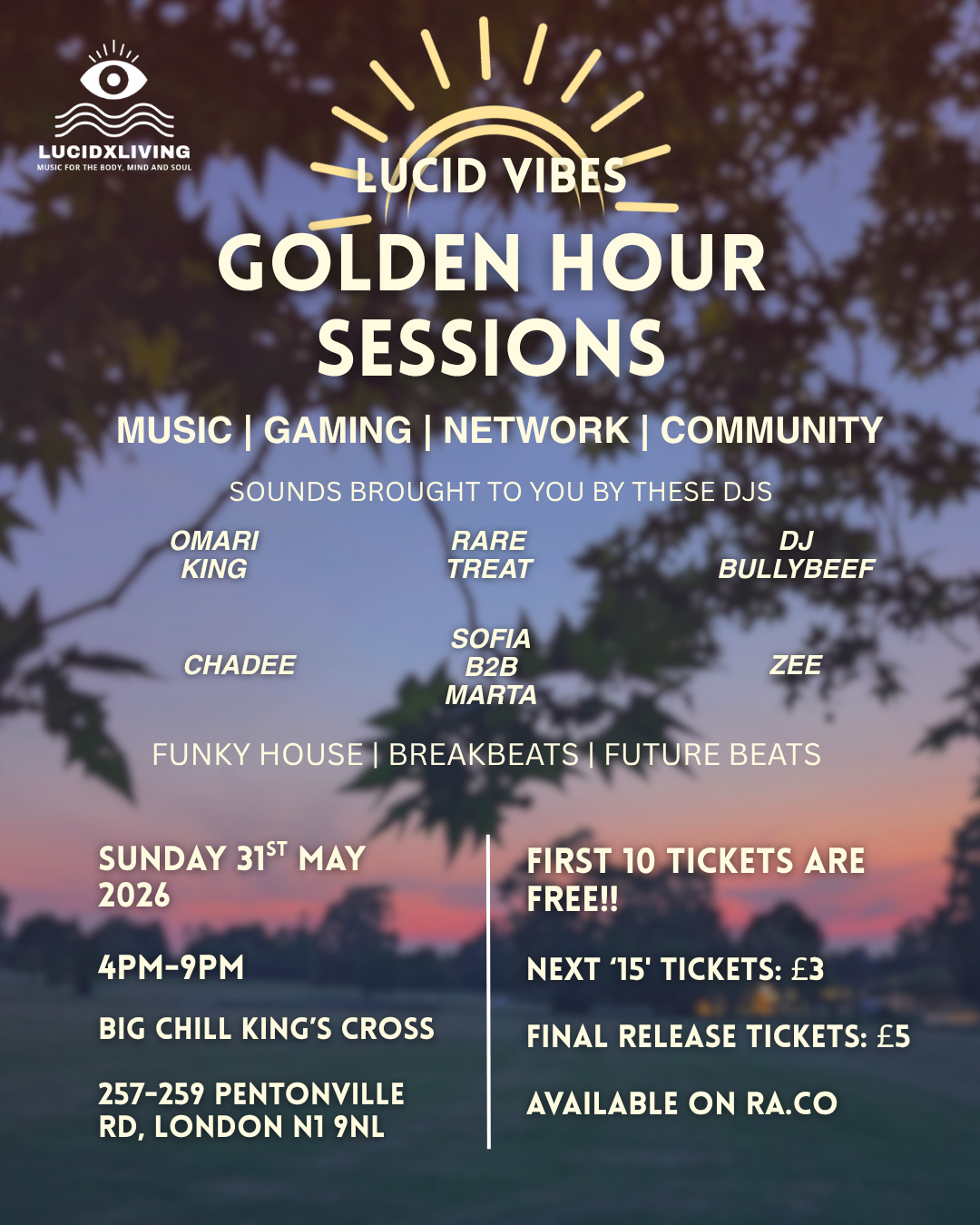 Lucid Vibes: Golden Hour Sessions event poster