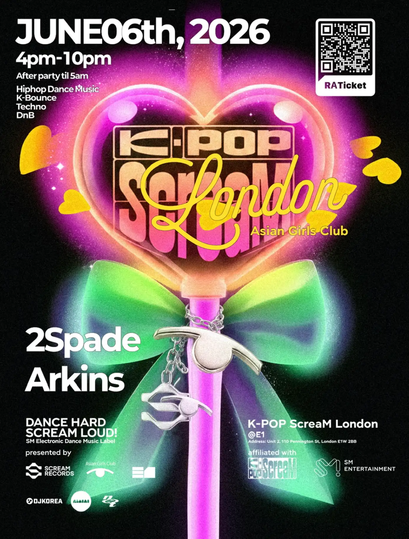 K-pop ScreaM London x Asian Girls Club event poster