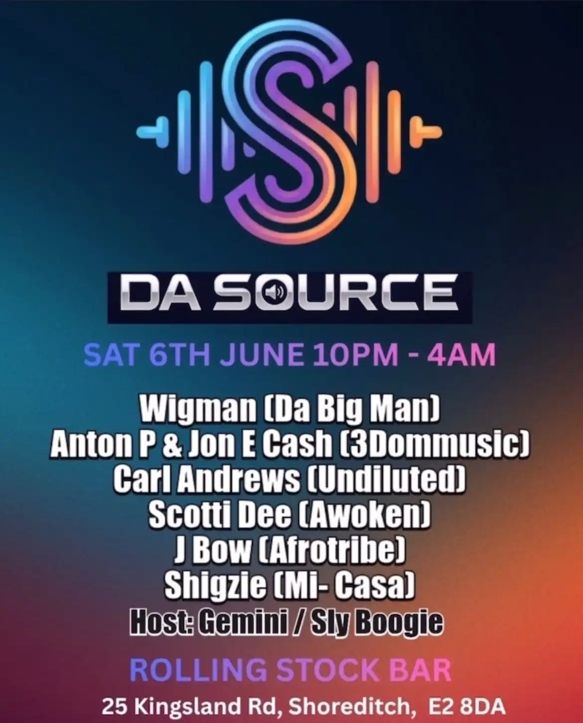 DA SOURCE event poster