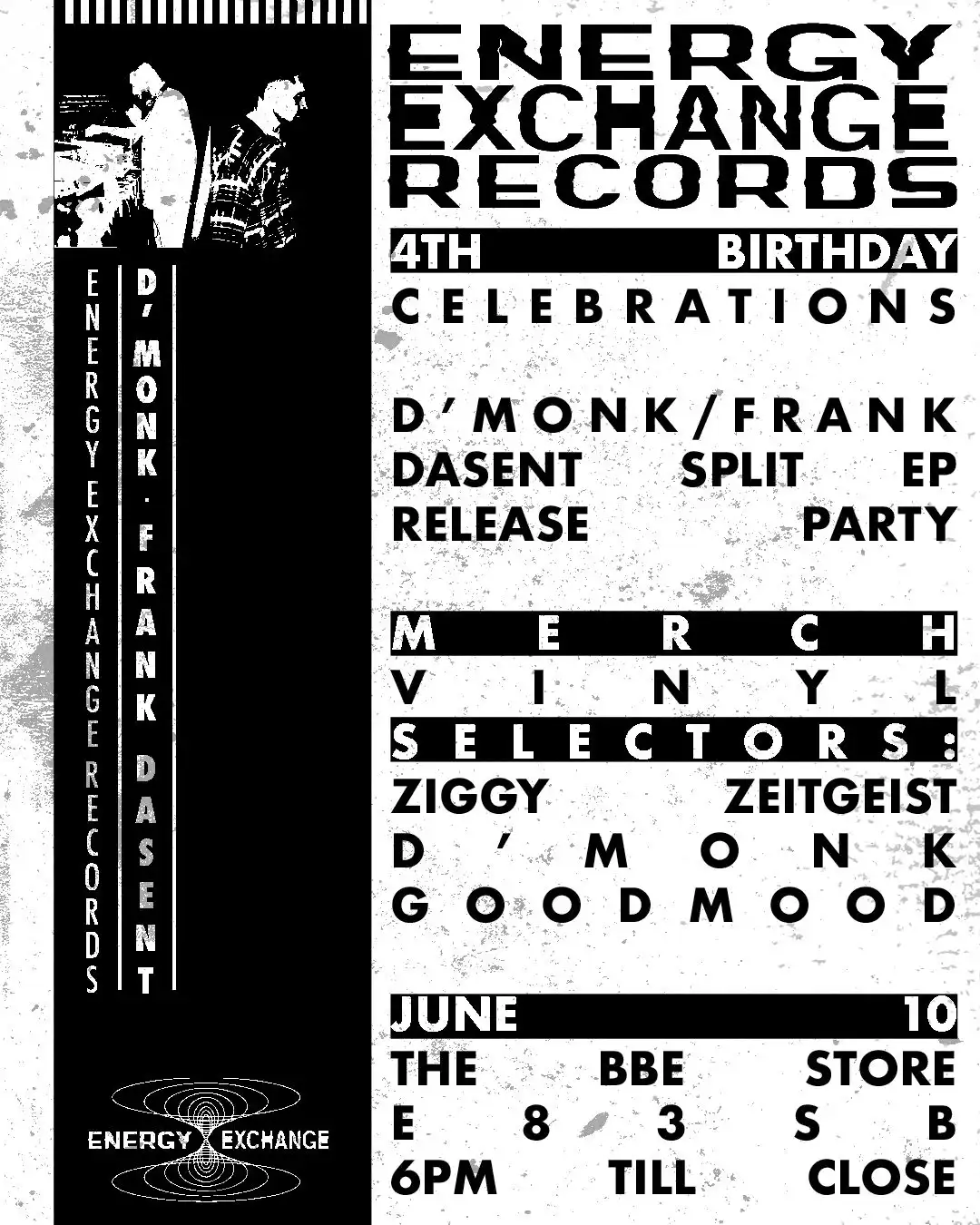 Energy Exchange Records @BBE Store event poster