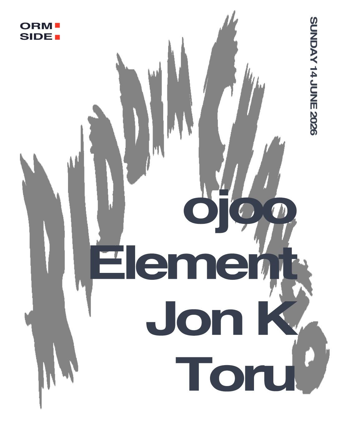 ORMSIDE x Riddim Chango: Element / ojoo / Jon K / Toru ( + BBQ ) event poster