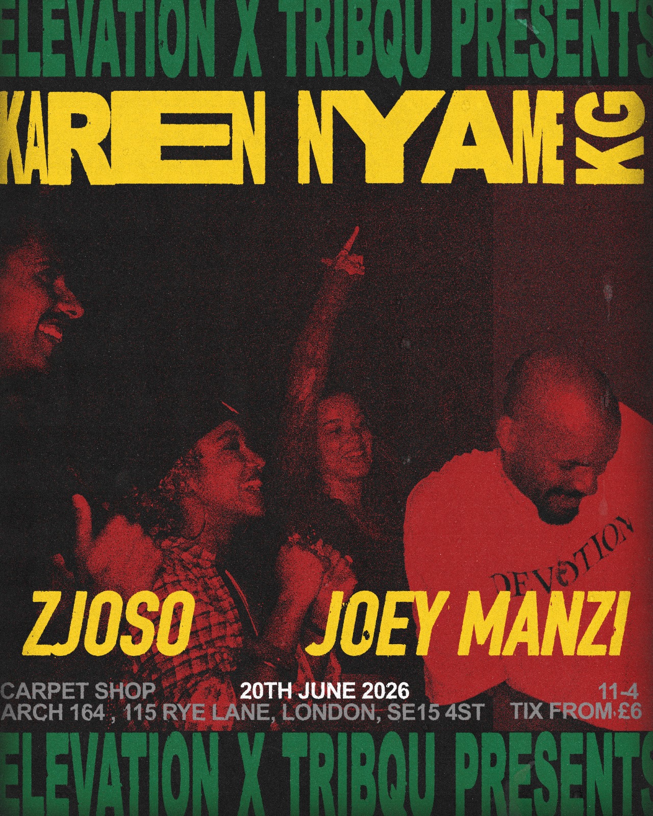 Elevation x Tribqu presents: Karen Nyame KG event poster