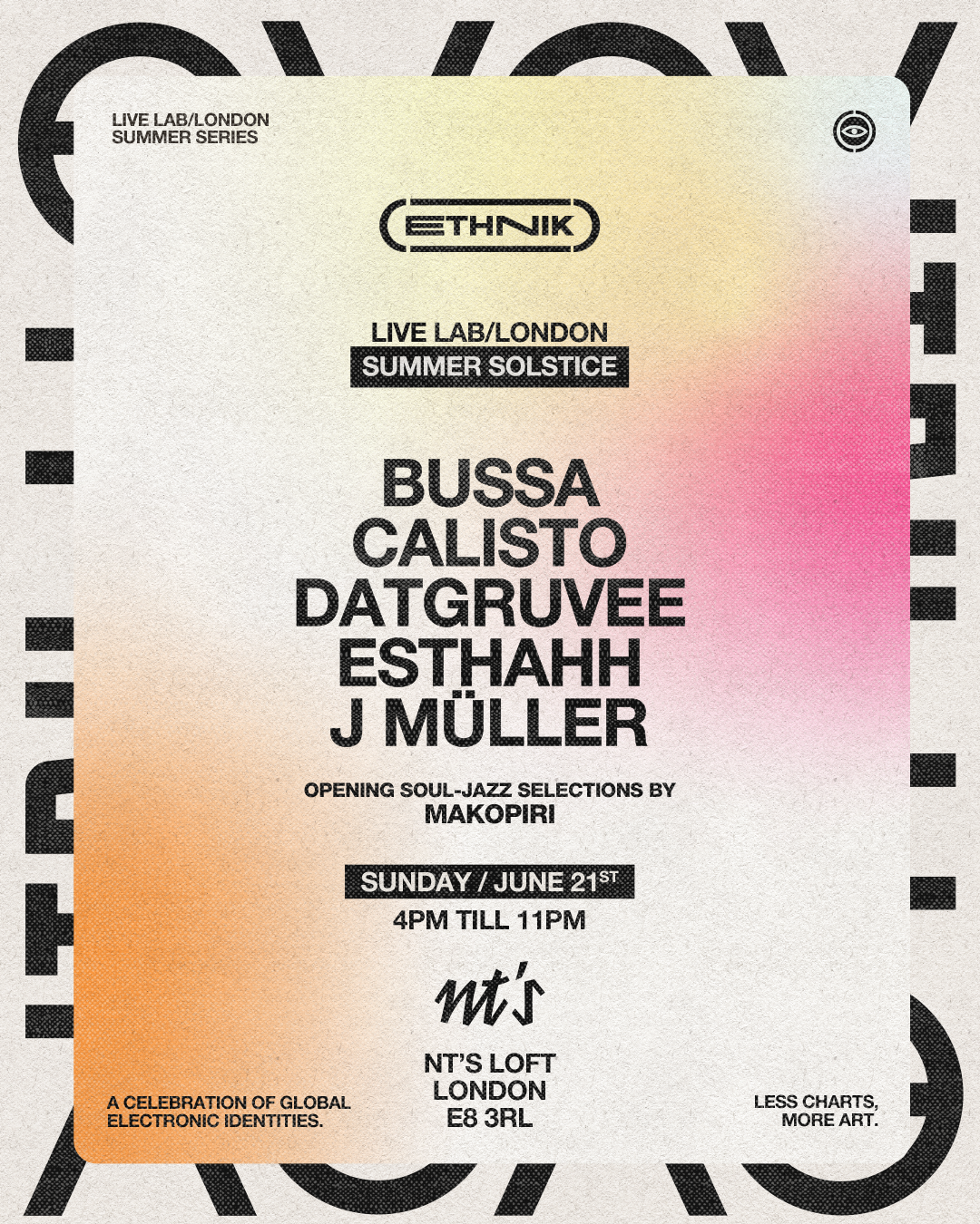 ETHNIK Live Lab: Summer Solstice London Day-Party event poster