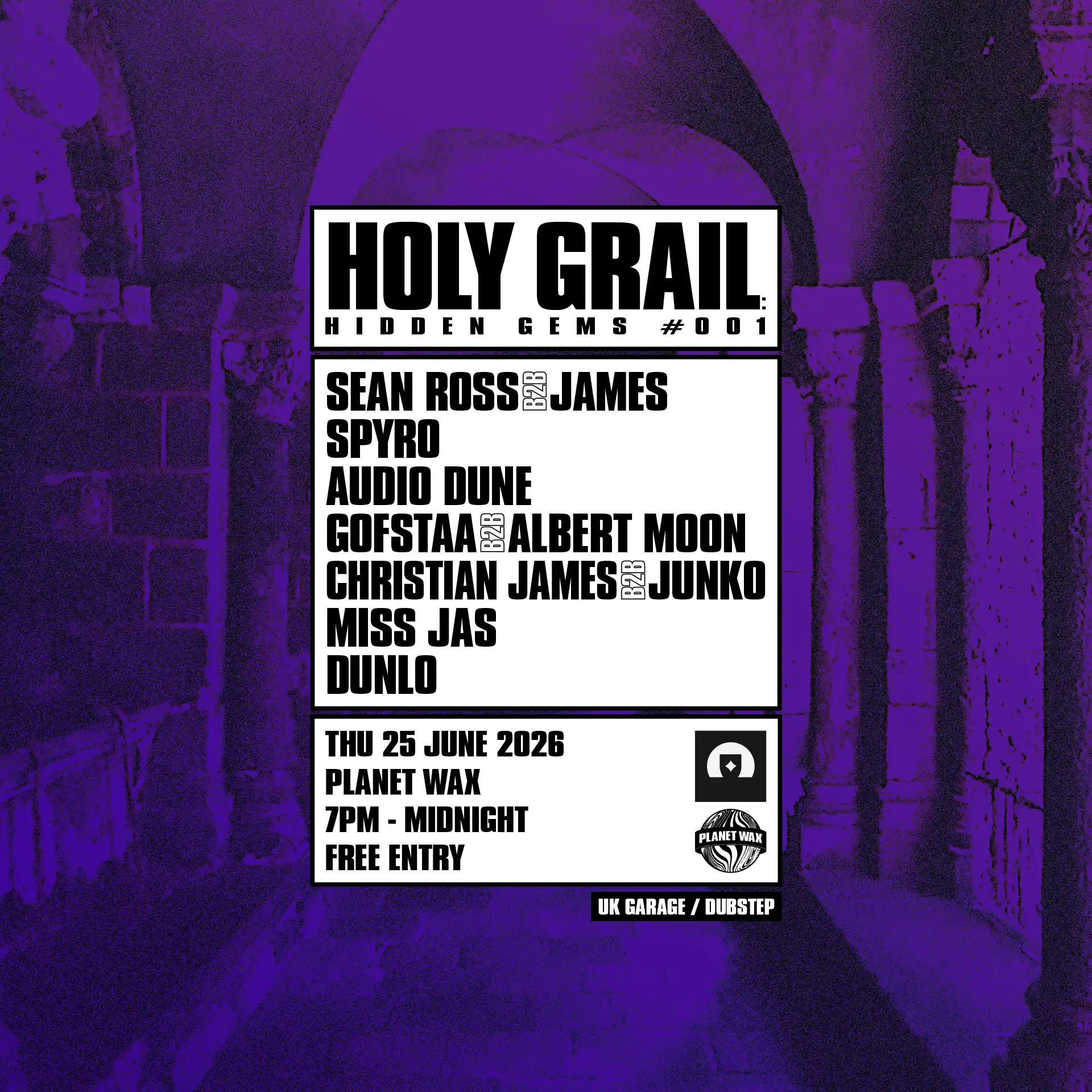 Holy Grail: Hidden Gems #001 event poster