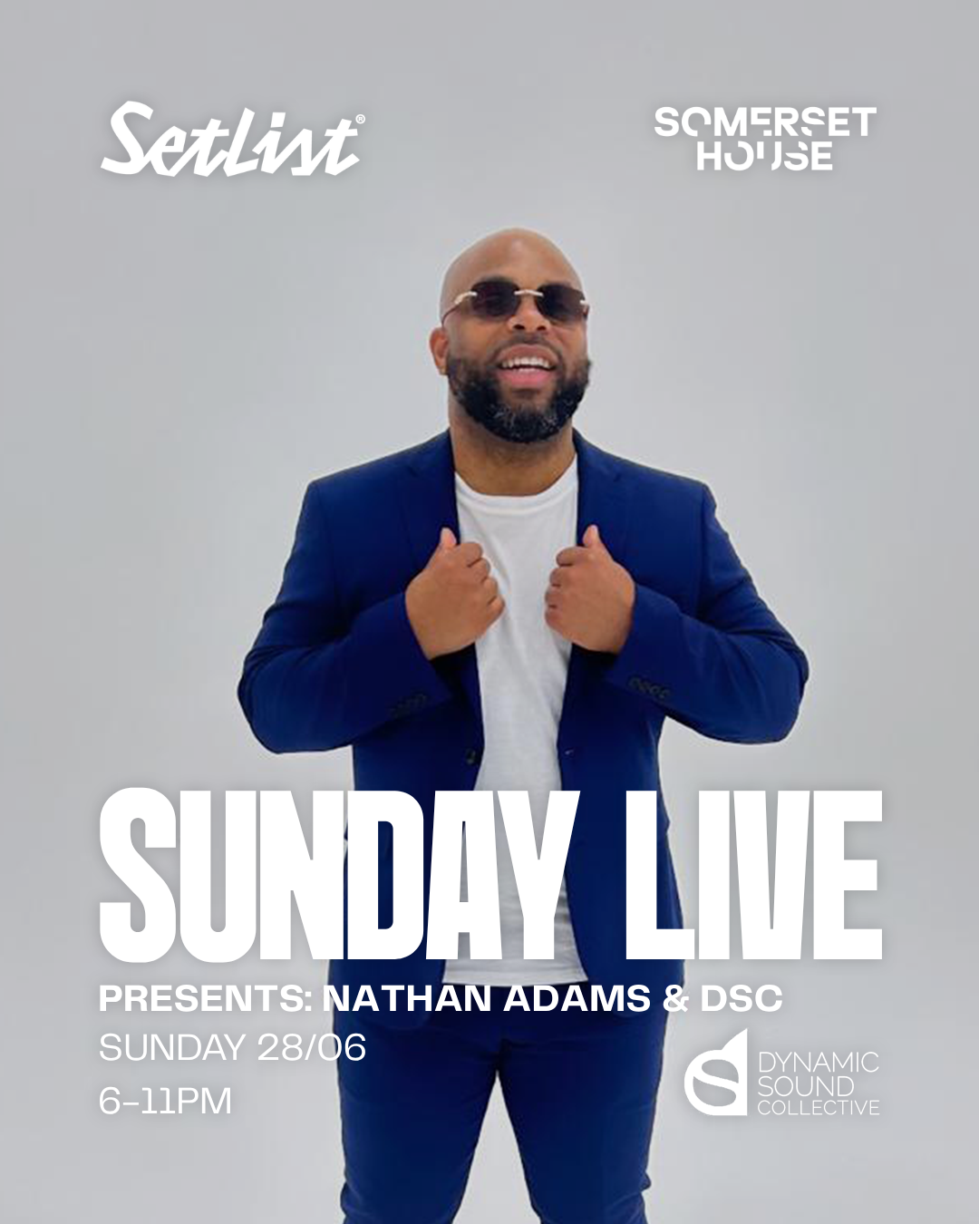 Sunday Live presents: Nathan Adams & DSC event poster